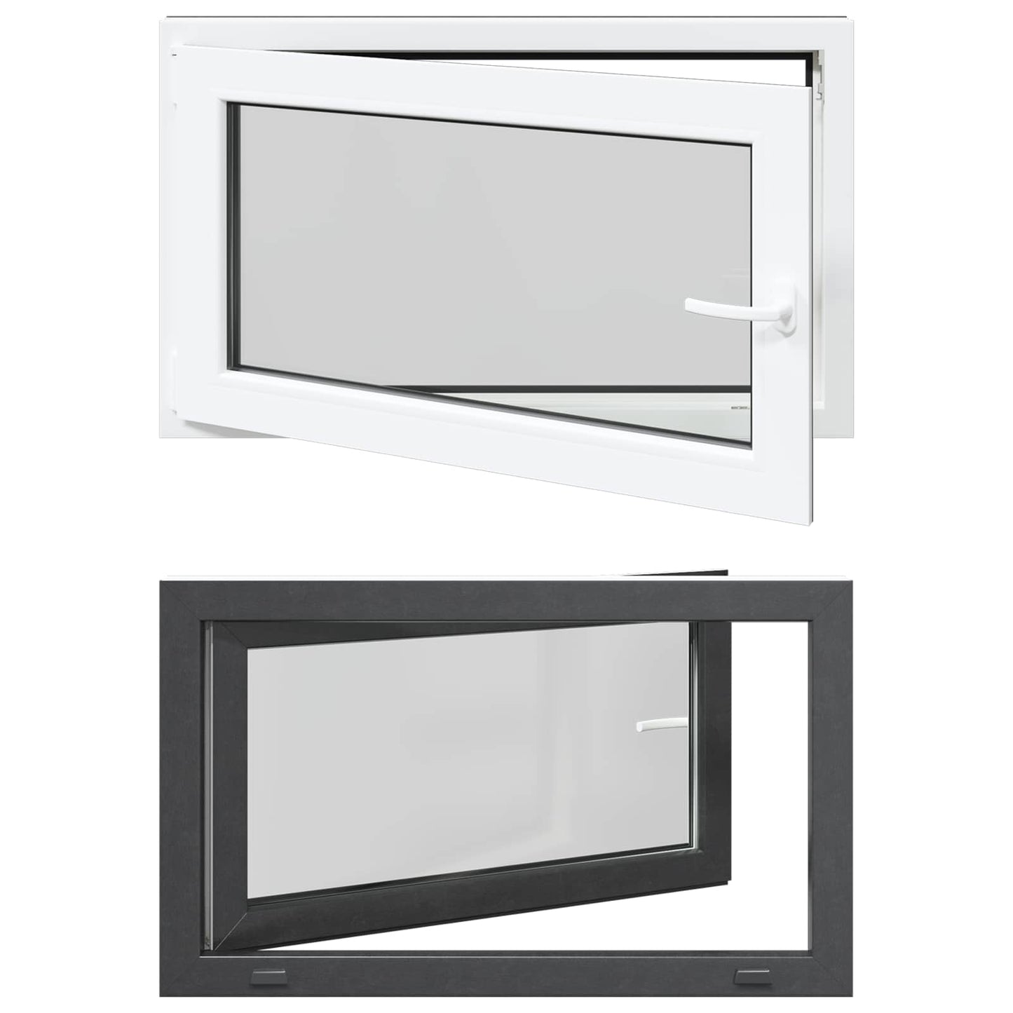 Kældervindue RISOR 100 x 70 cm PVC og glas Antracit