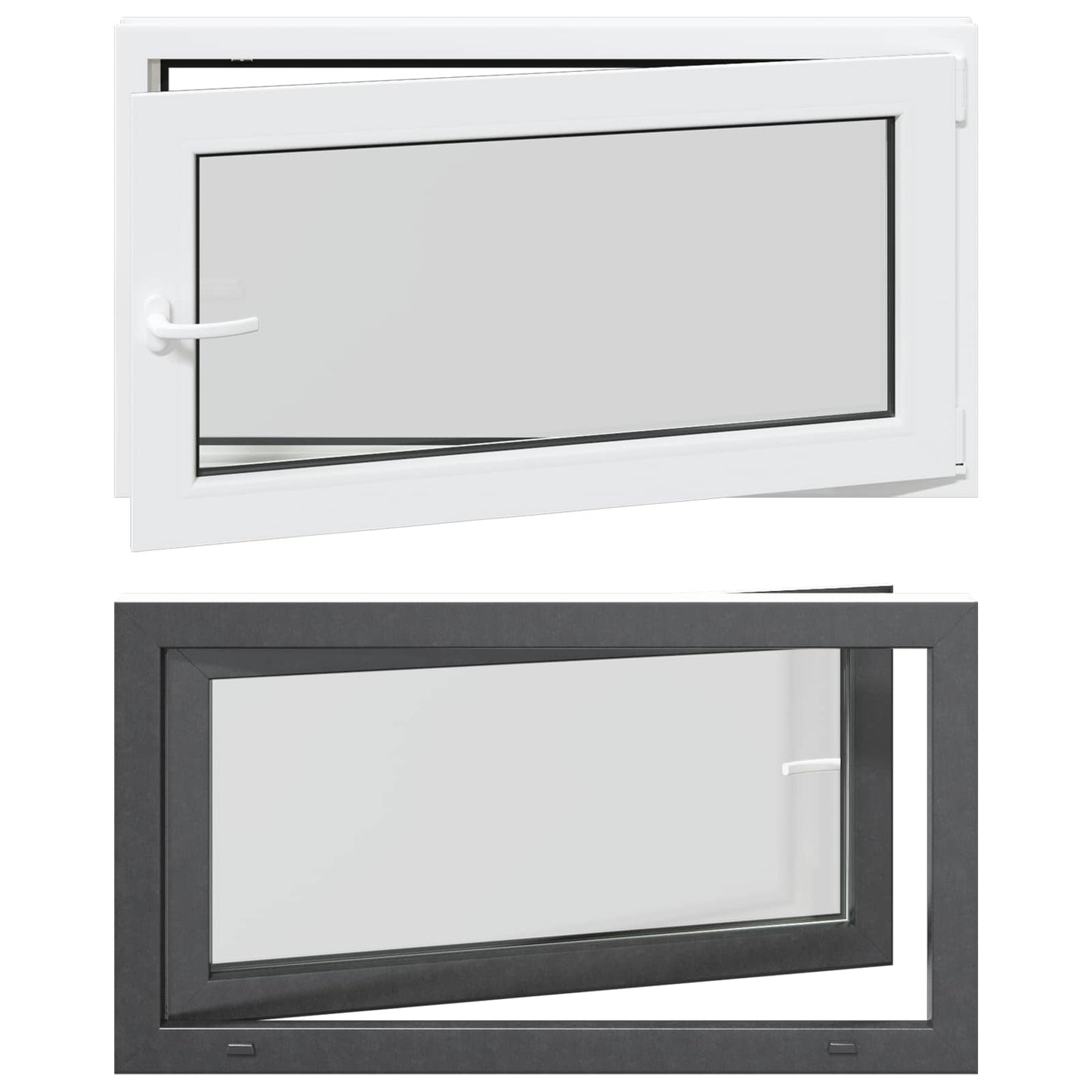 Kældervindue RISOR 110 x 50 cm PVC og glas Antracit