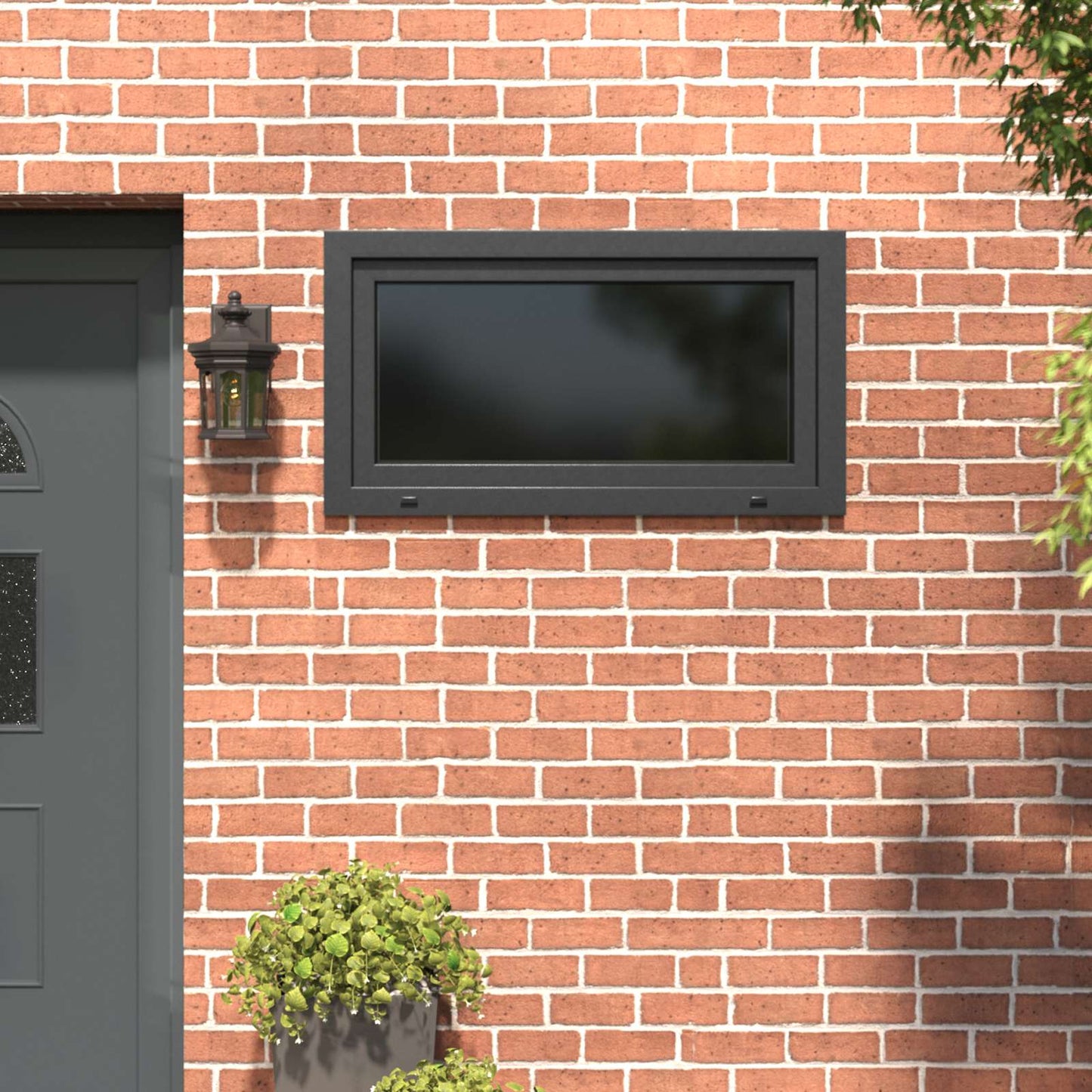 Kældervindue RISOR 110 x 50 cm PVC og glas Antracit