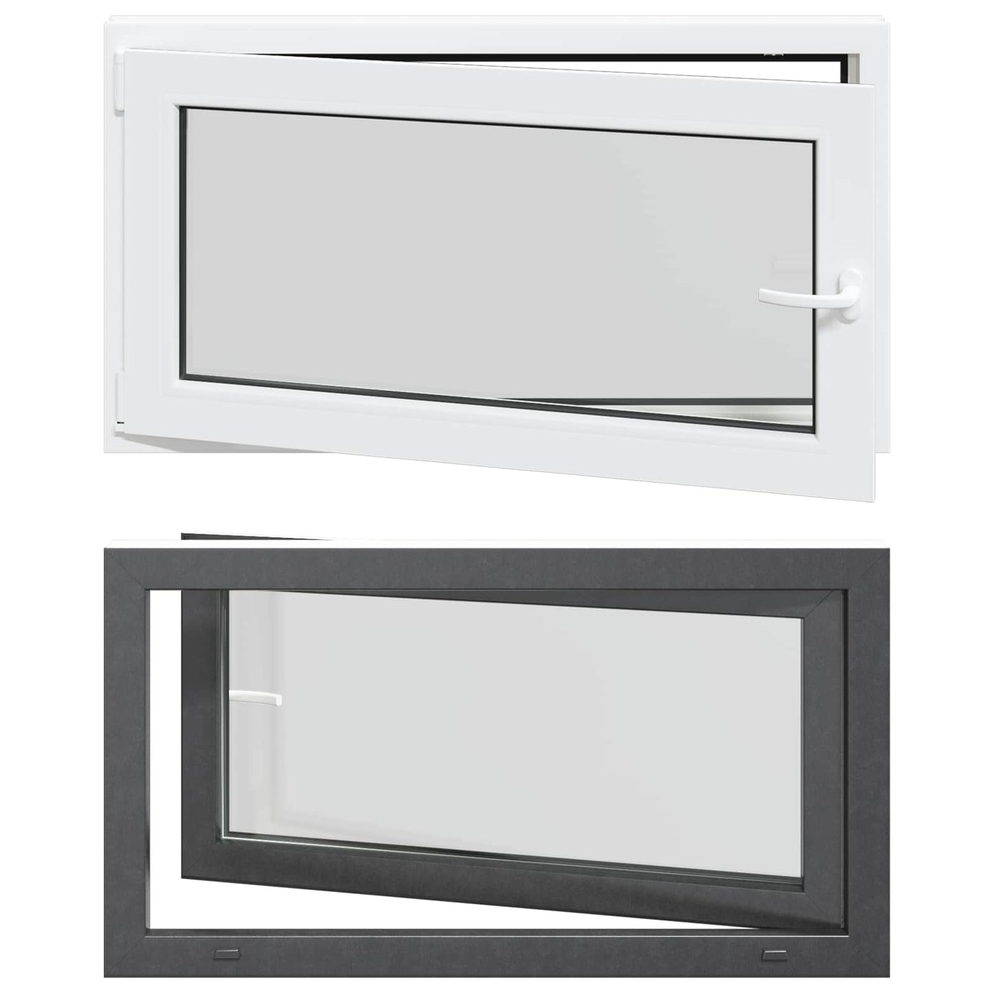 Kældervindue RISOR 110 x 50 cm PVC og glas Antracit