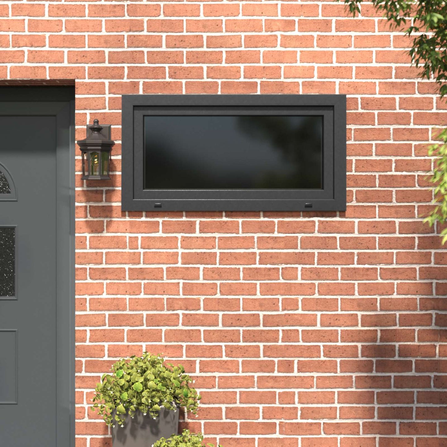 Kældervindue RISOR 110 x 60 cm PVC og glas Antracit