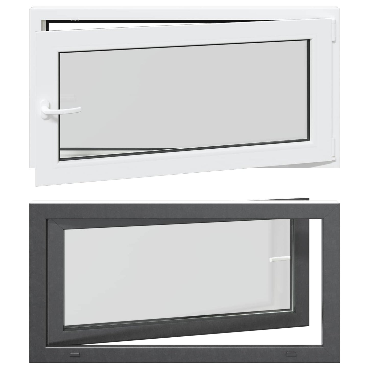 Kældervindue RISOR 110 x 60 cm PVC og glas Antracit