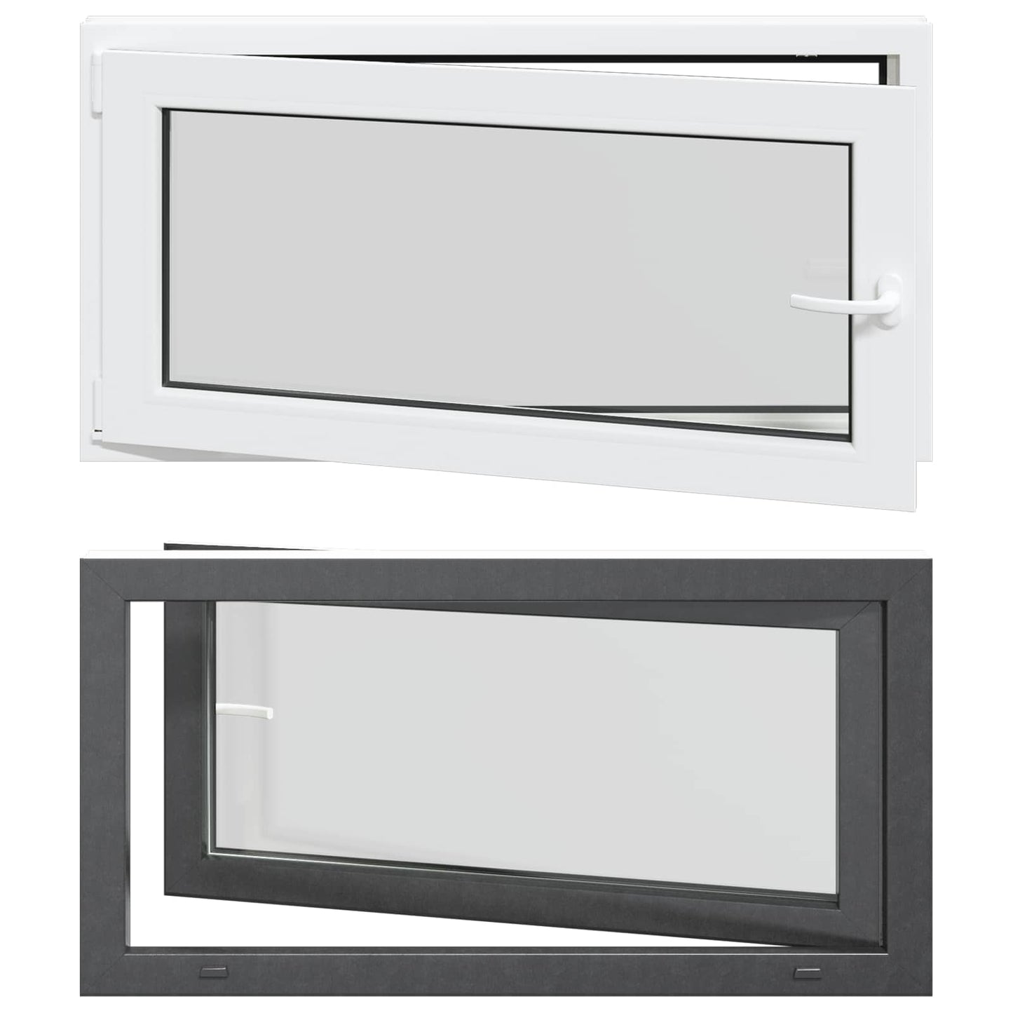 Kældervindue RISOR 110 x 60 cm PVC og glas Antracit