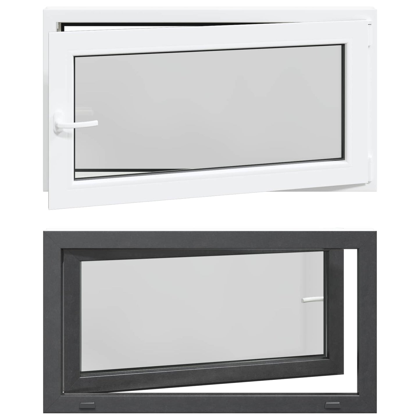 Kældervindue RISOR 110 x 70 cm PVC og glas Antracit