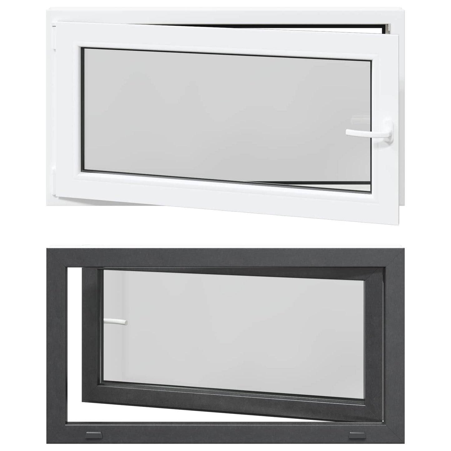 Kældervindue RISOR 110 x 70 cm PVC og glas Antracit