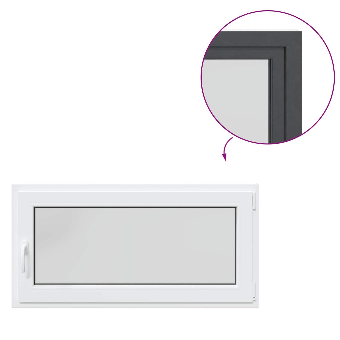 Kældervindue RISOR 120 x 60 cm PVC og glas Antracit