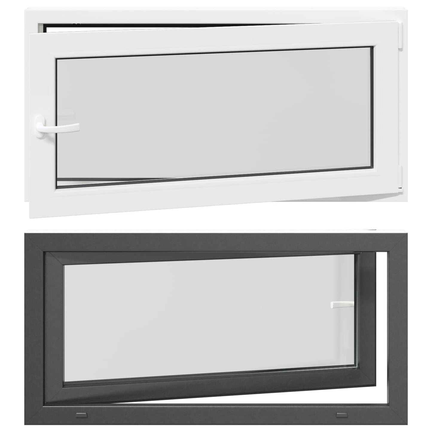 Kældervindue RISOR 120 x 60 cm PVC og glas Antracit