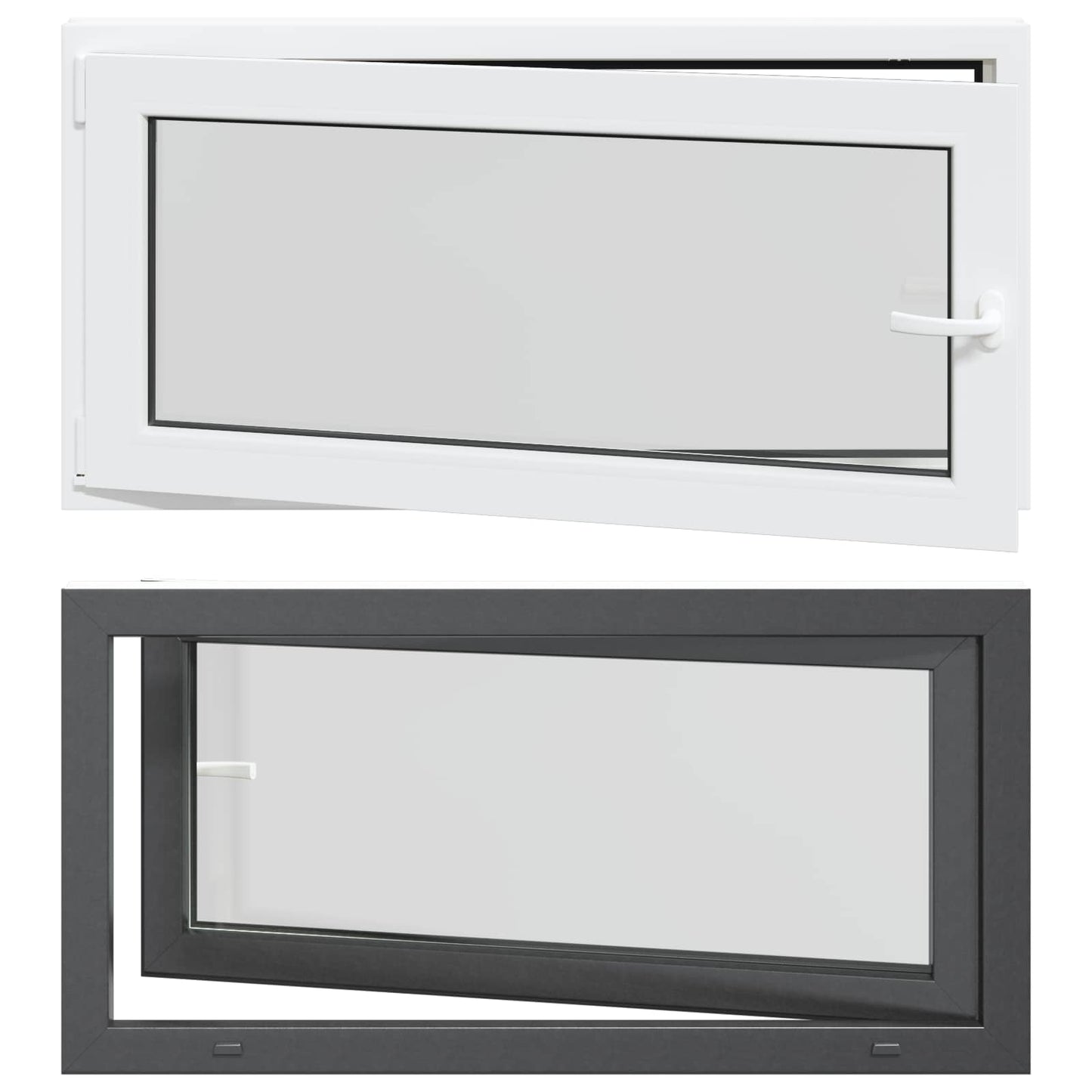 Kældervindue RISOR 120 x 60 cm PVC og glas Antracit
