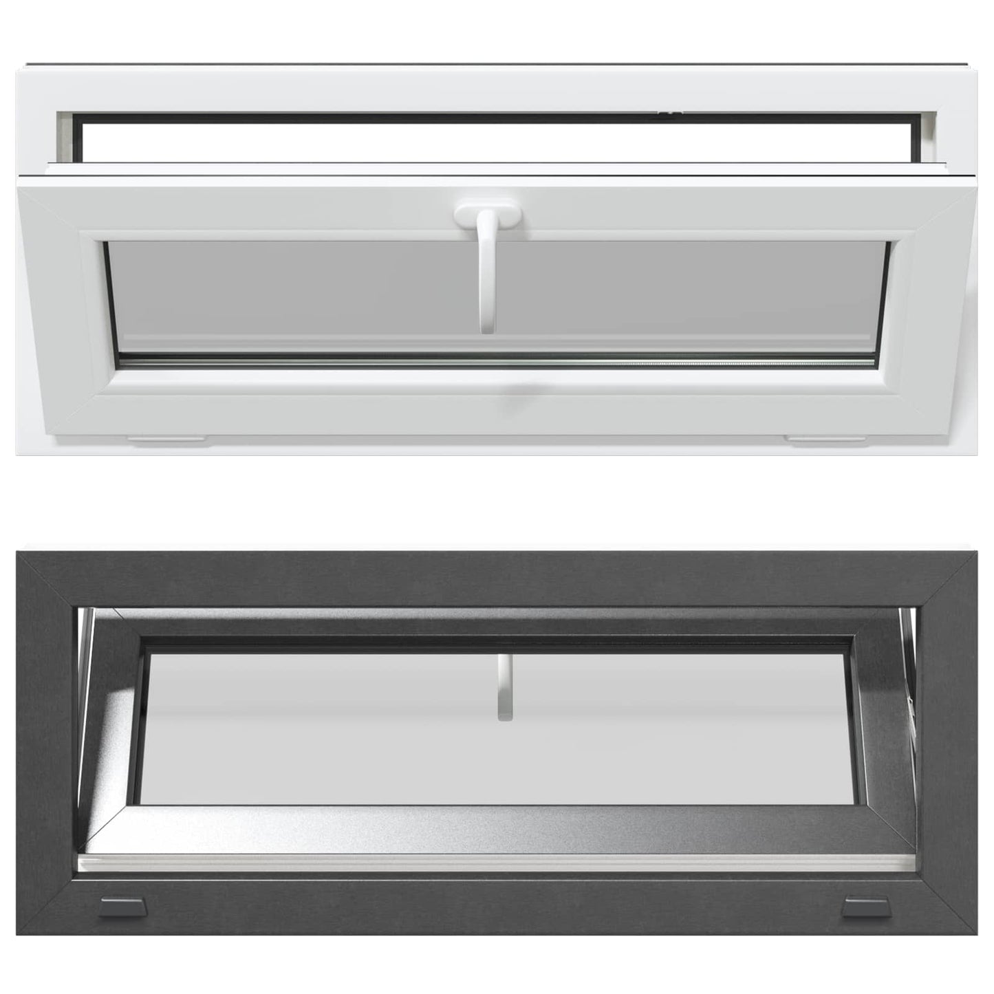 Kældervindue RISOR 110 x 40 cm PVC og glas Antracit