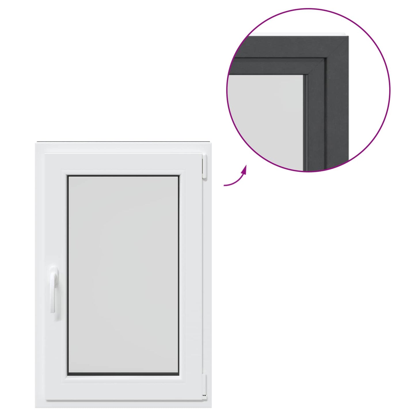 Kældervindue RISOR 60 x 80 cm PVC og glas Antracit