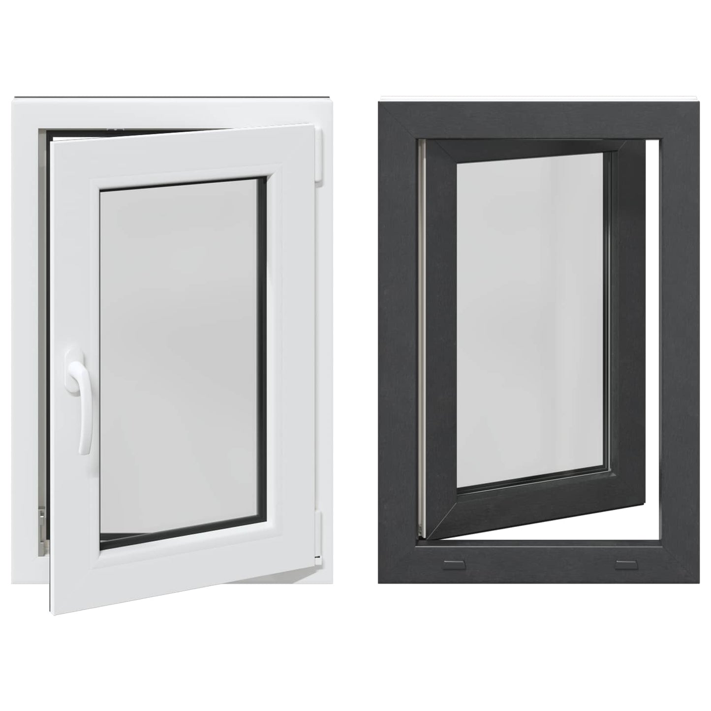 Kældervindue RISOR 60 x 90 cm PVC og glas Antracit