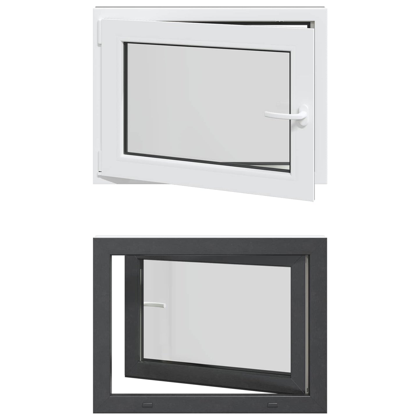 Kældervindue RISOR 80 x 70 cm PVC og glas Antracit