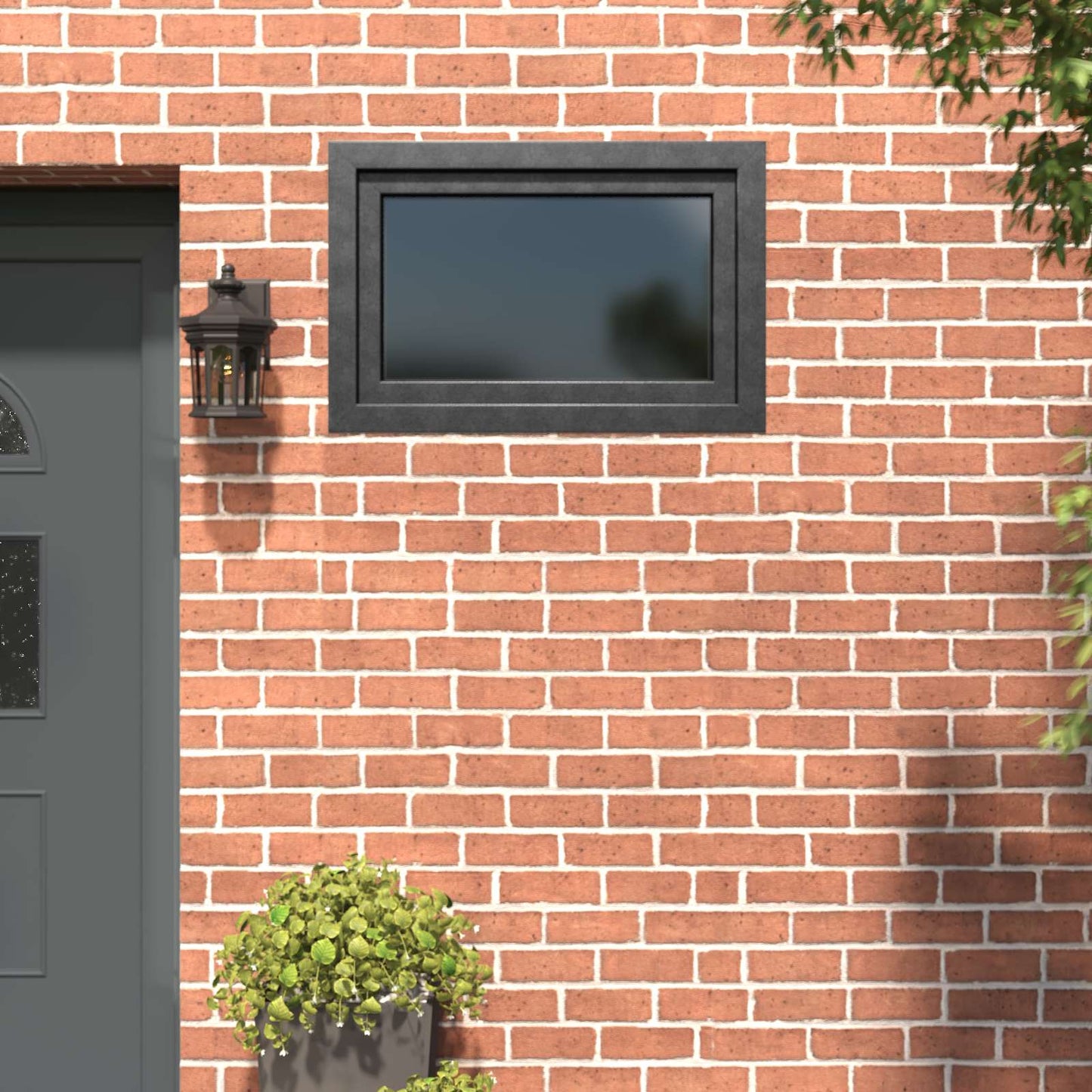 Kældervindue RISOR 90 x 50 cm PVC og glas Antracit