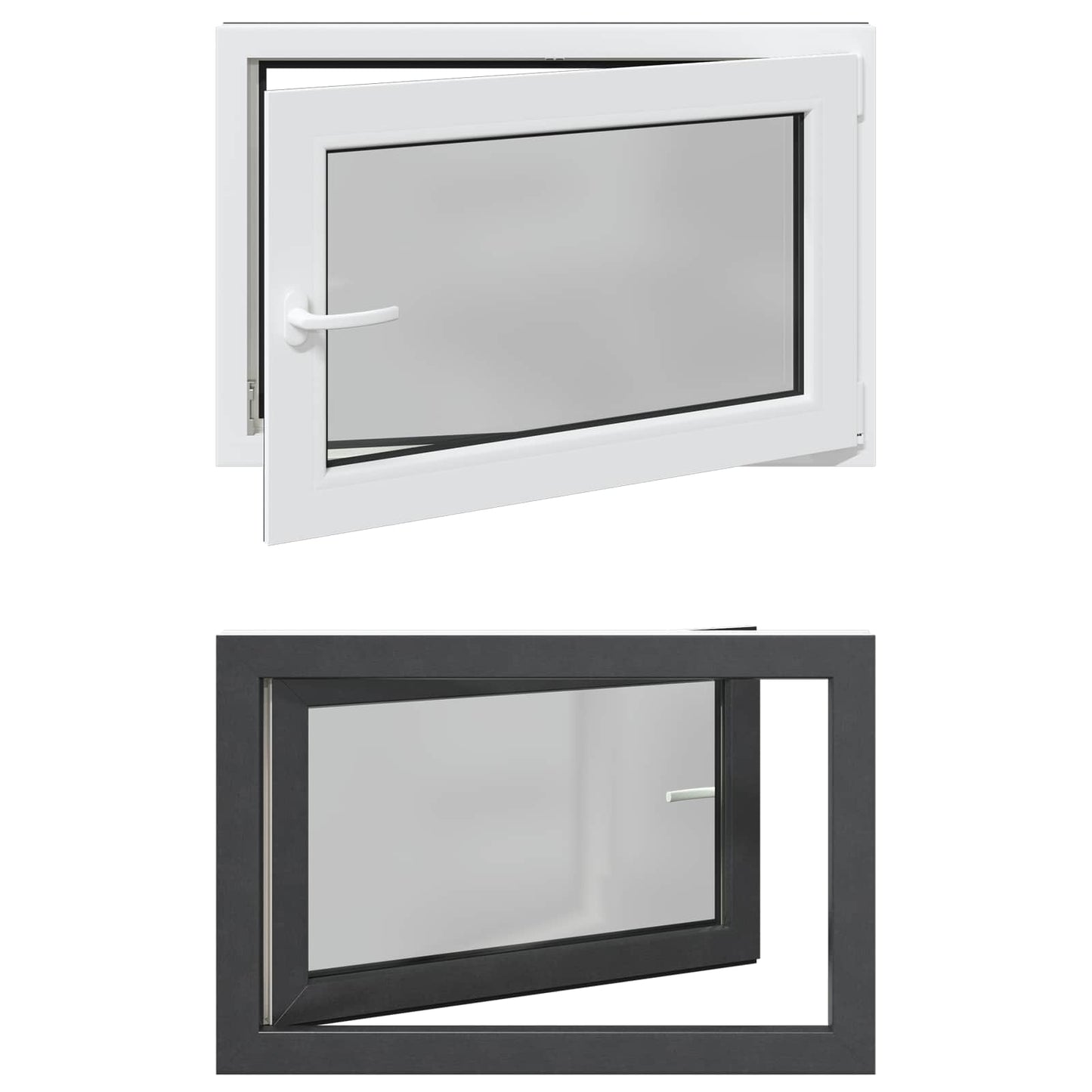 Kældervindue RISOR 90 x 50 cm PVC og glas Antracit