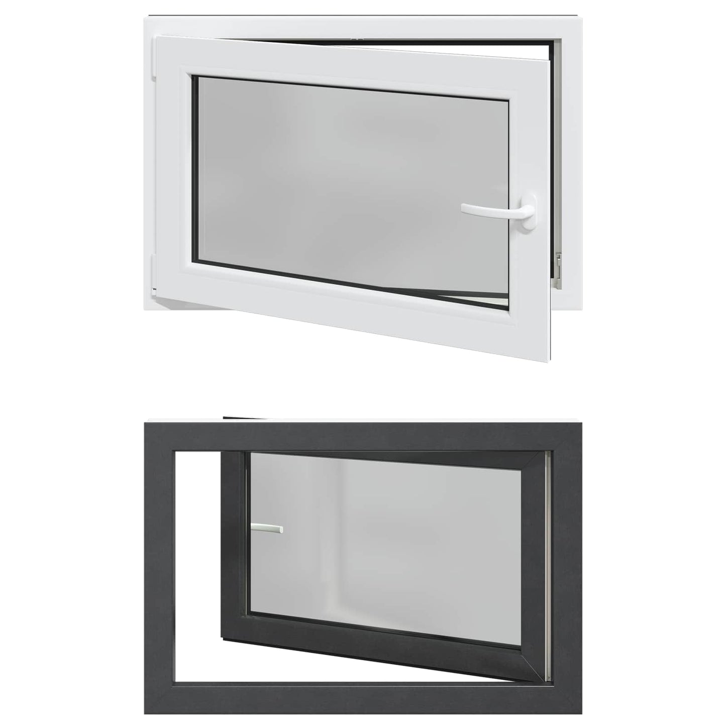 Kældervindue RISOR 90 x 70 cm PVC og glas Antracit