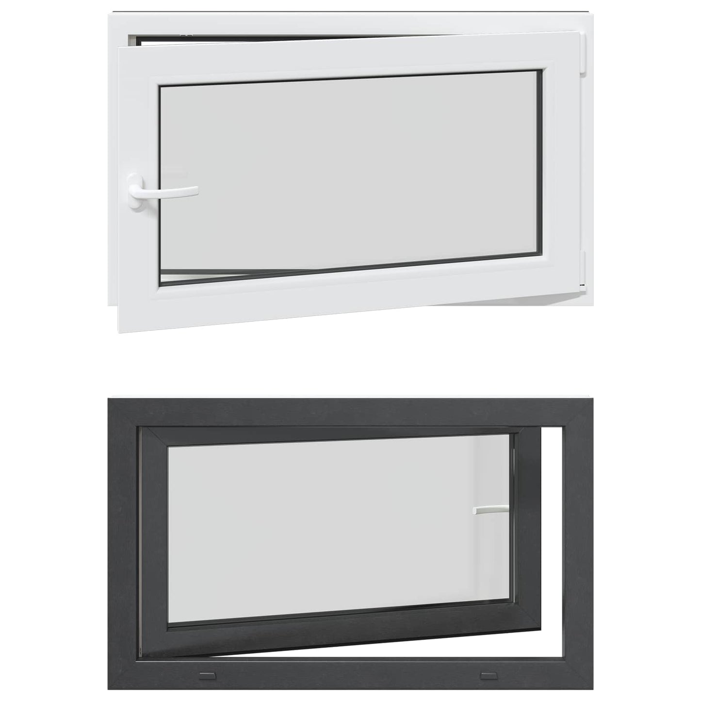 Kældervindue RISOR 100 x 50 cm PVC og glas Antracit