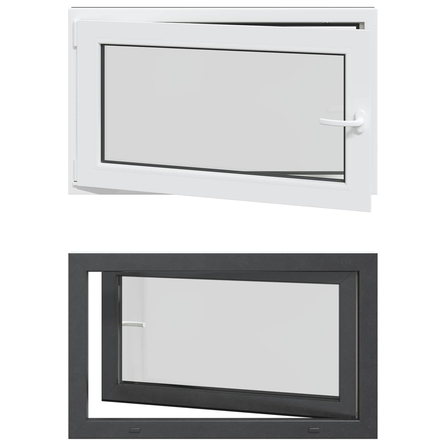 Kældervindue RISOR 100 x 50 cm PVC og glas Antracit