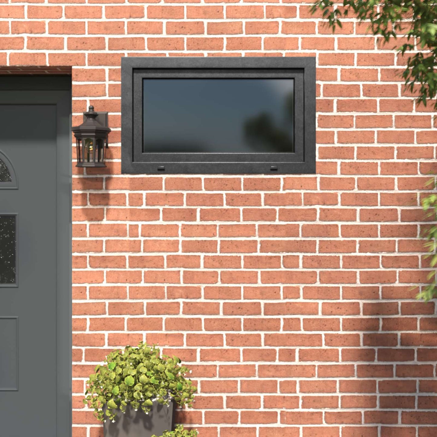 Kældervindue RISOR 100 x 70 cm PVC og glas Antracit