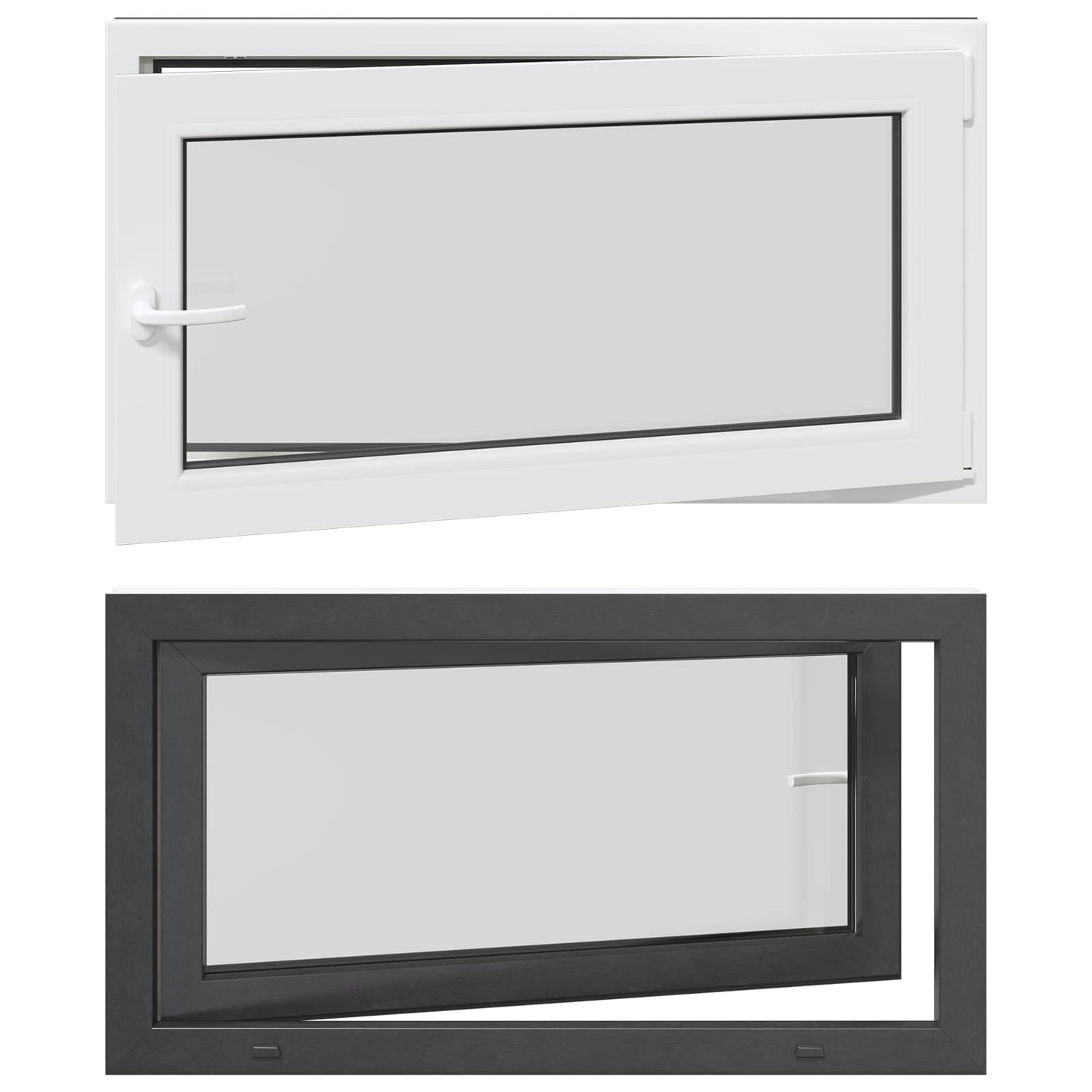 Kældervindue RISOR 110 x 60 cm PVC og glas Antracit