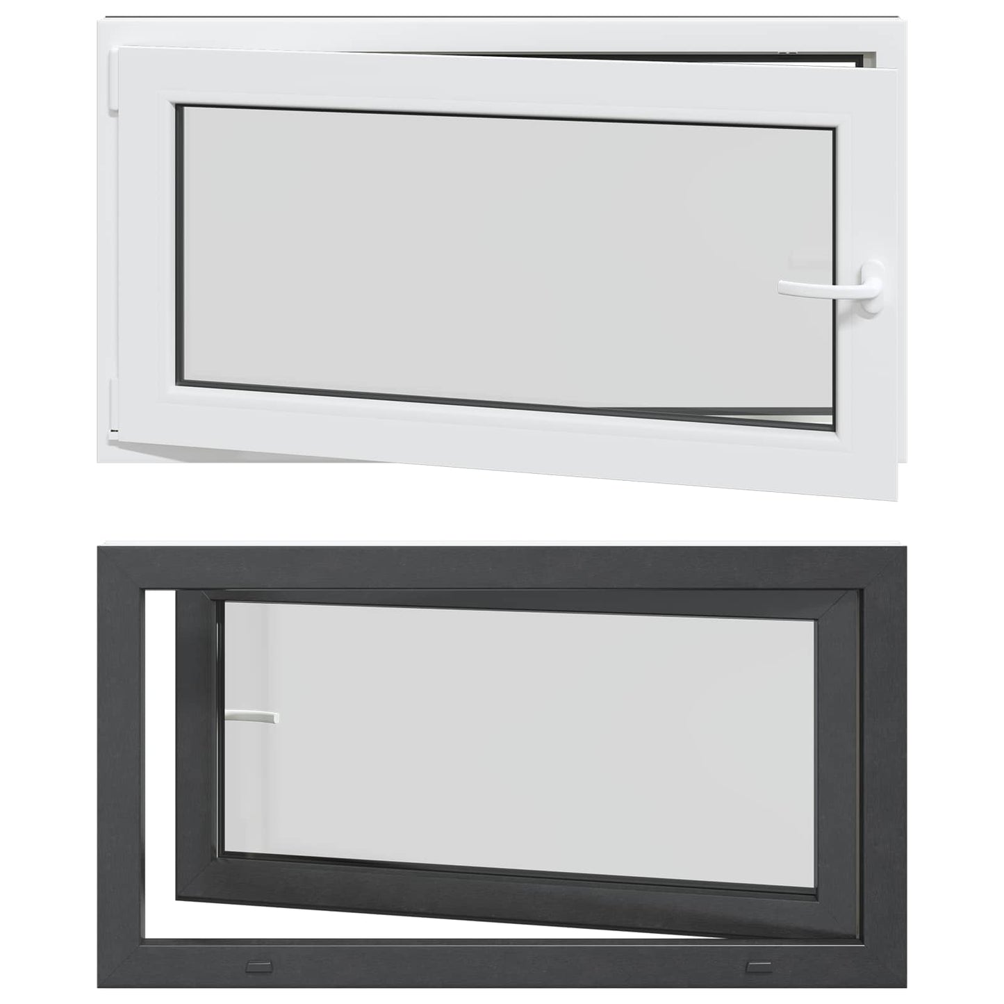 Kældervindue RISOR 110 x 60 cm PVC og glas Antracit
