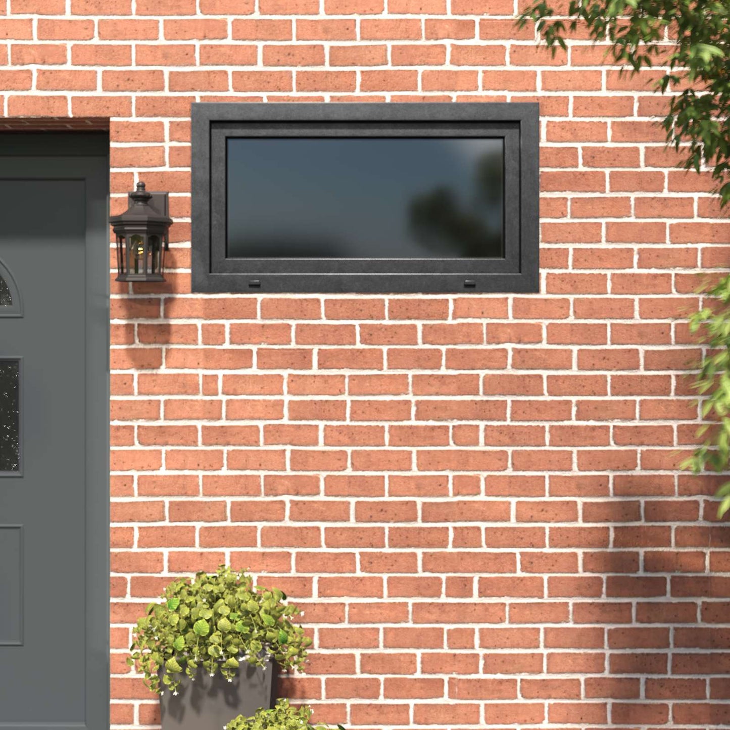 Kældervindue RISOR 110 x 70 cm PVC og glas Antracit