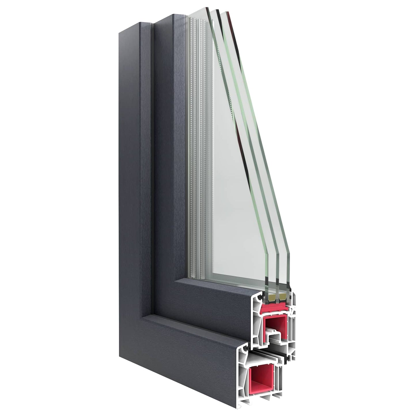 Kældervindue RISOR 120 x 60 cm PVC og glas Antracit