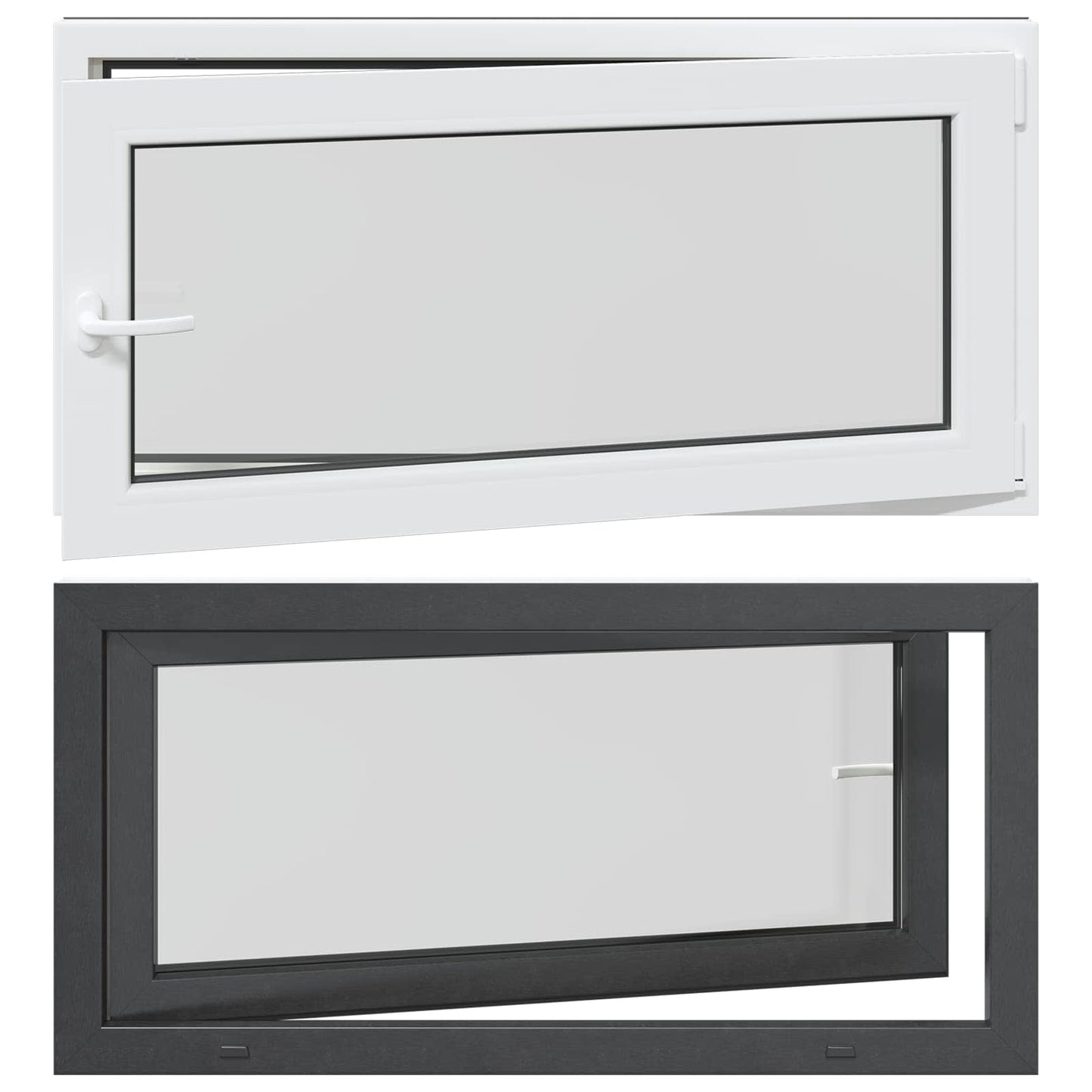 Kældervindue RISOR 120 x 60 cm PVC og glas Antracit