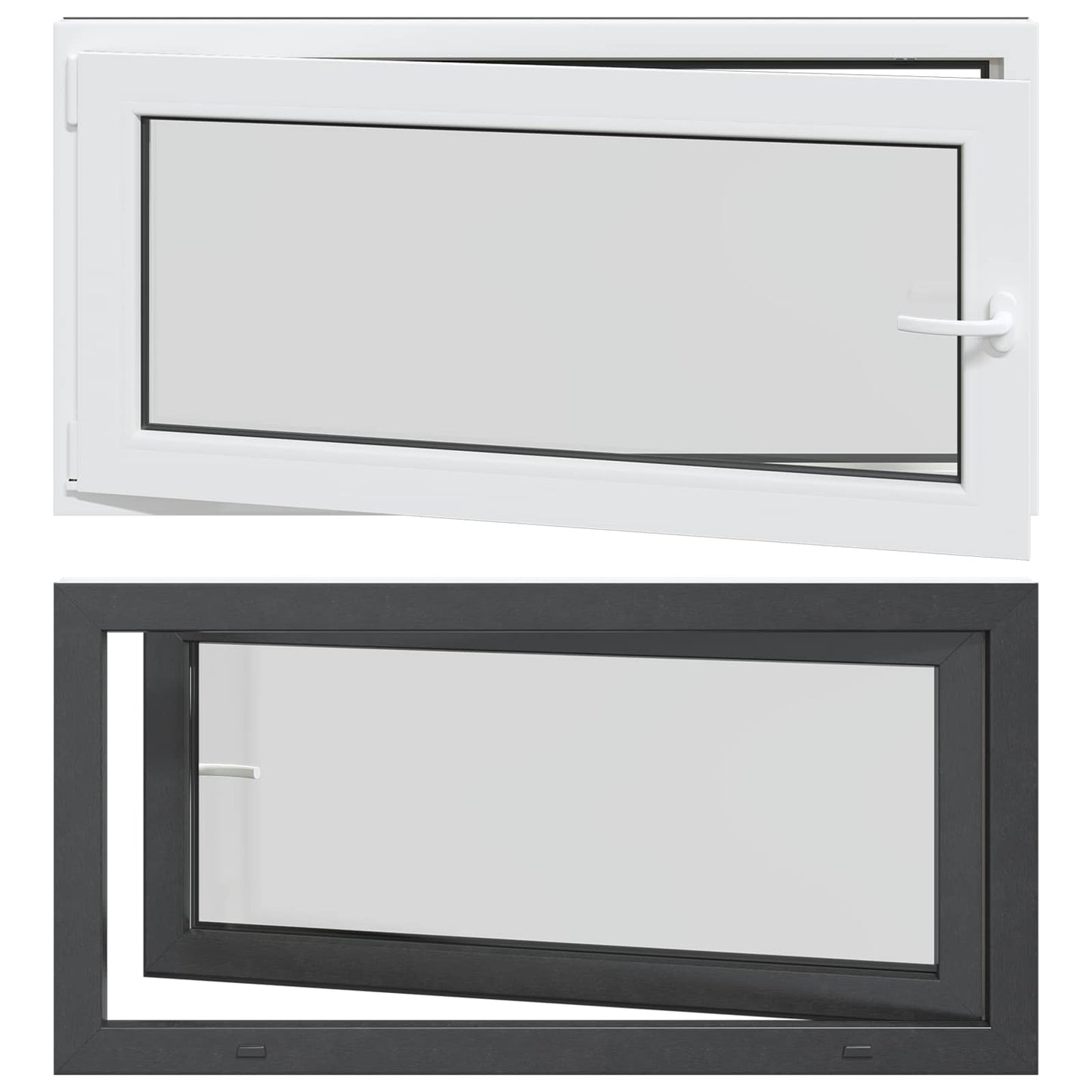 Kældervindue RISOR 120 x 60 cm PVC og glas Antracit