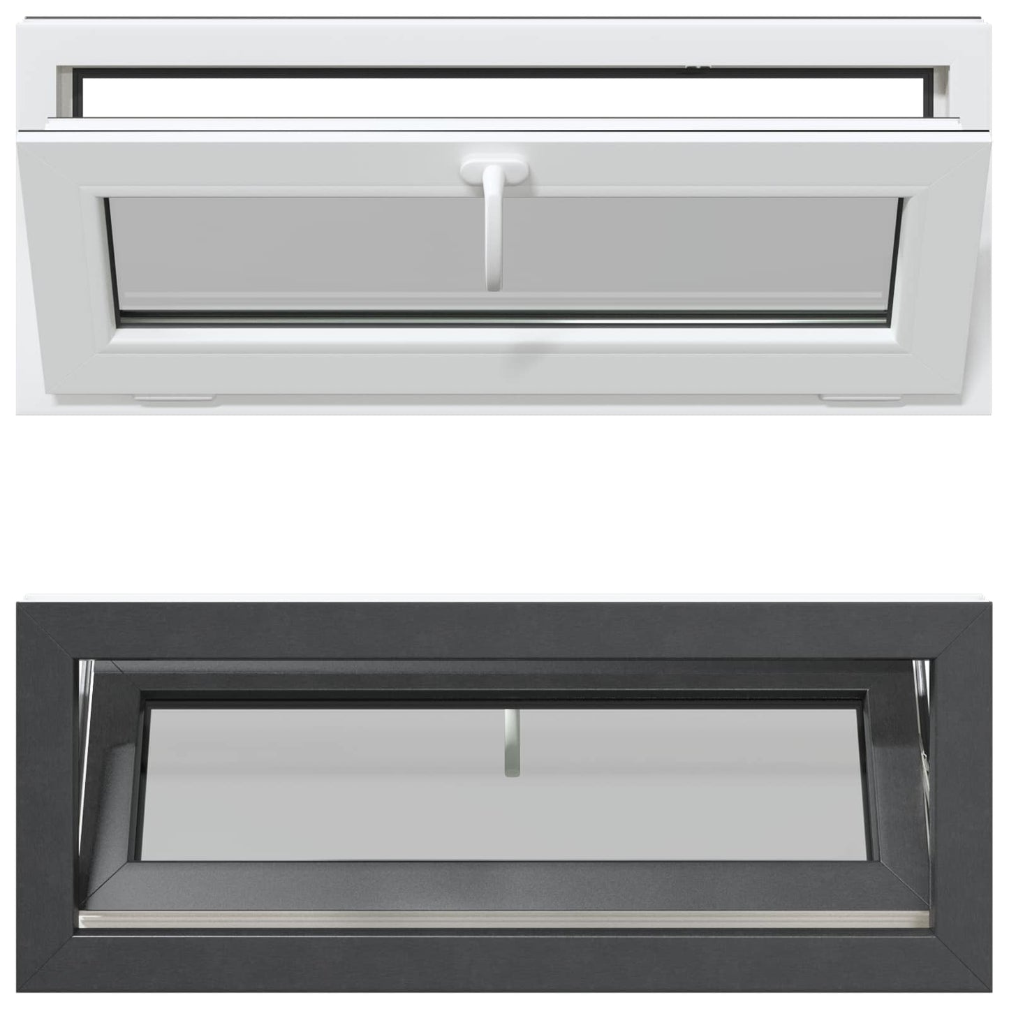 Kældervindue RISOR 100 x 40 cm PVC og glas Antracit