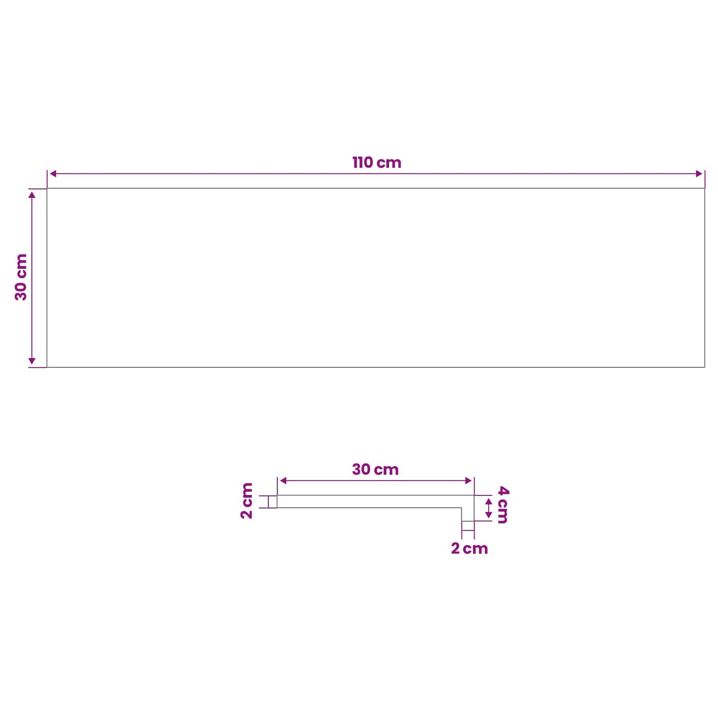 Trappetrin 2 stk. 110 x 30 x 2 cm Naturfarvet Solid bøg