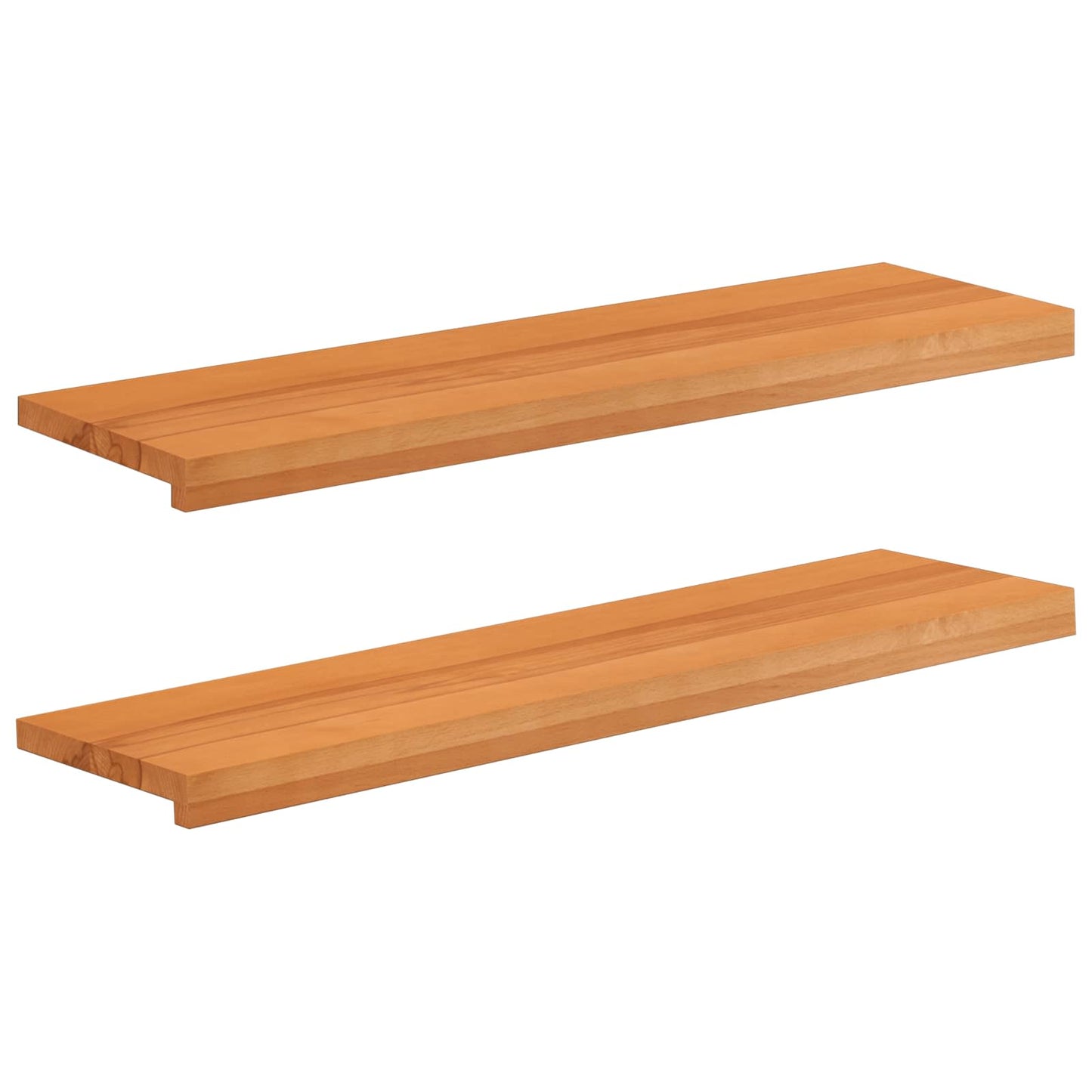 Trappetrin 2 stk. 90 x 25 x 2 cm Lys Brun Solid bøg