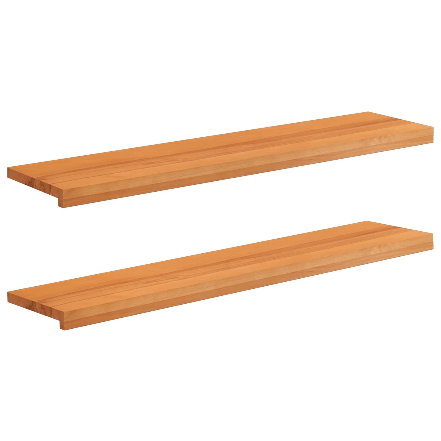 Trappetrin 2 stk. 120 x 25 x 2 cm Lys Brun Solid bøg
