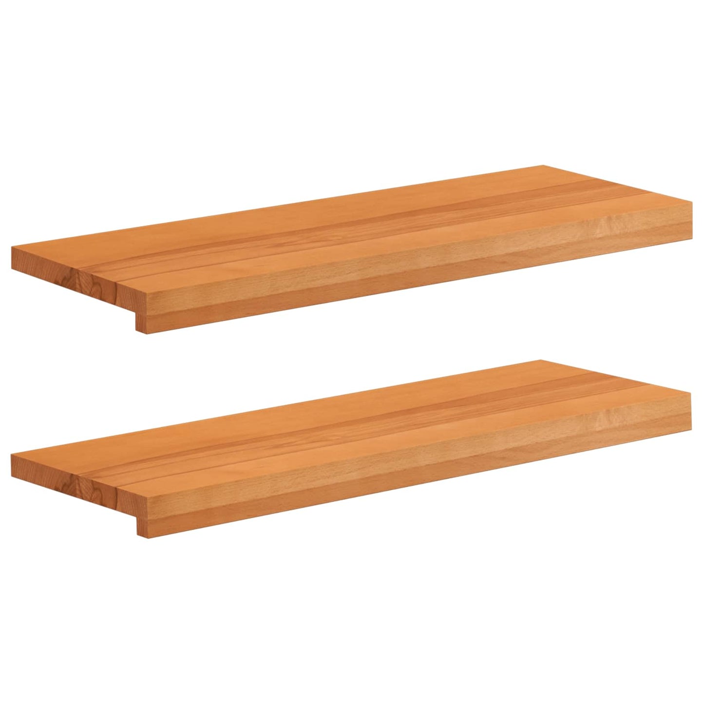 Trappetrin 2 stk. 80 x 30 x 2 cm Lys Brun Solid bøg