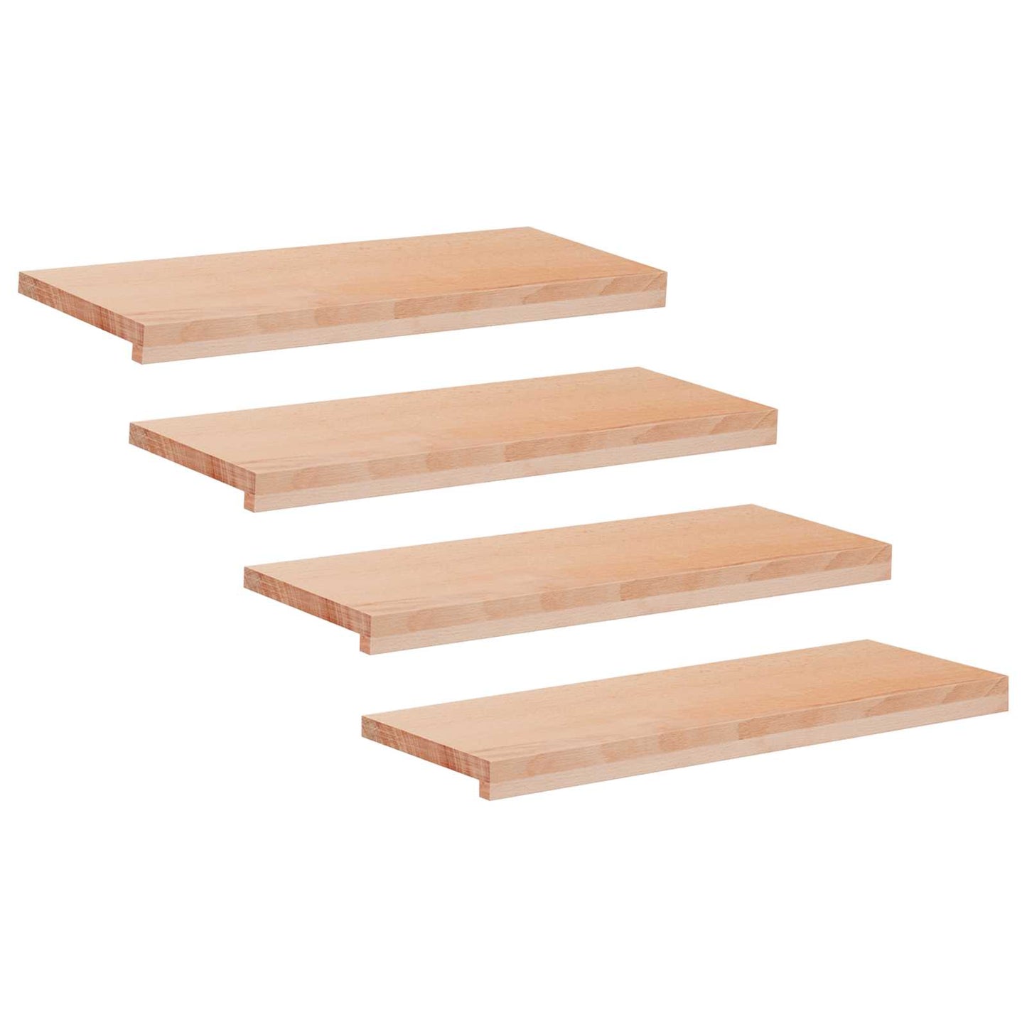 Trappetrin 4 stk. 70 x 25 x 2 cm Naturfarvet Solid bøg