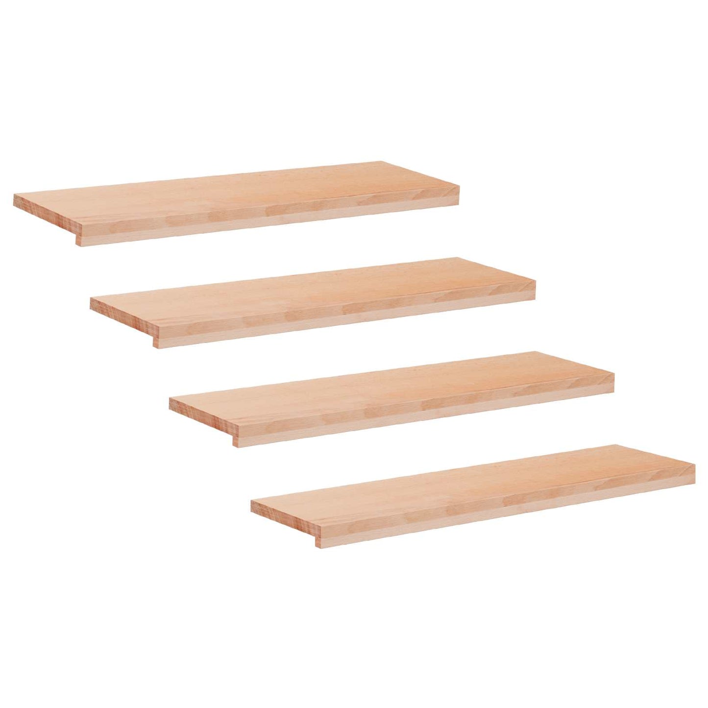 Trappetrin 4 stk. 100 x 30 x 2 cm Naturfarvet Solid bøg