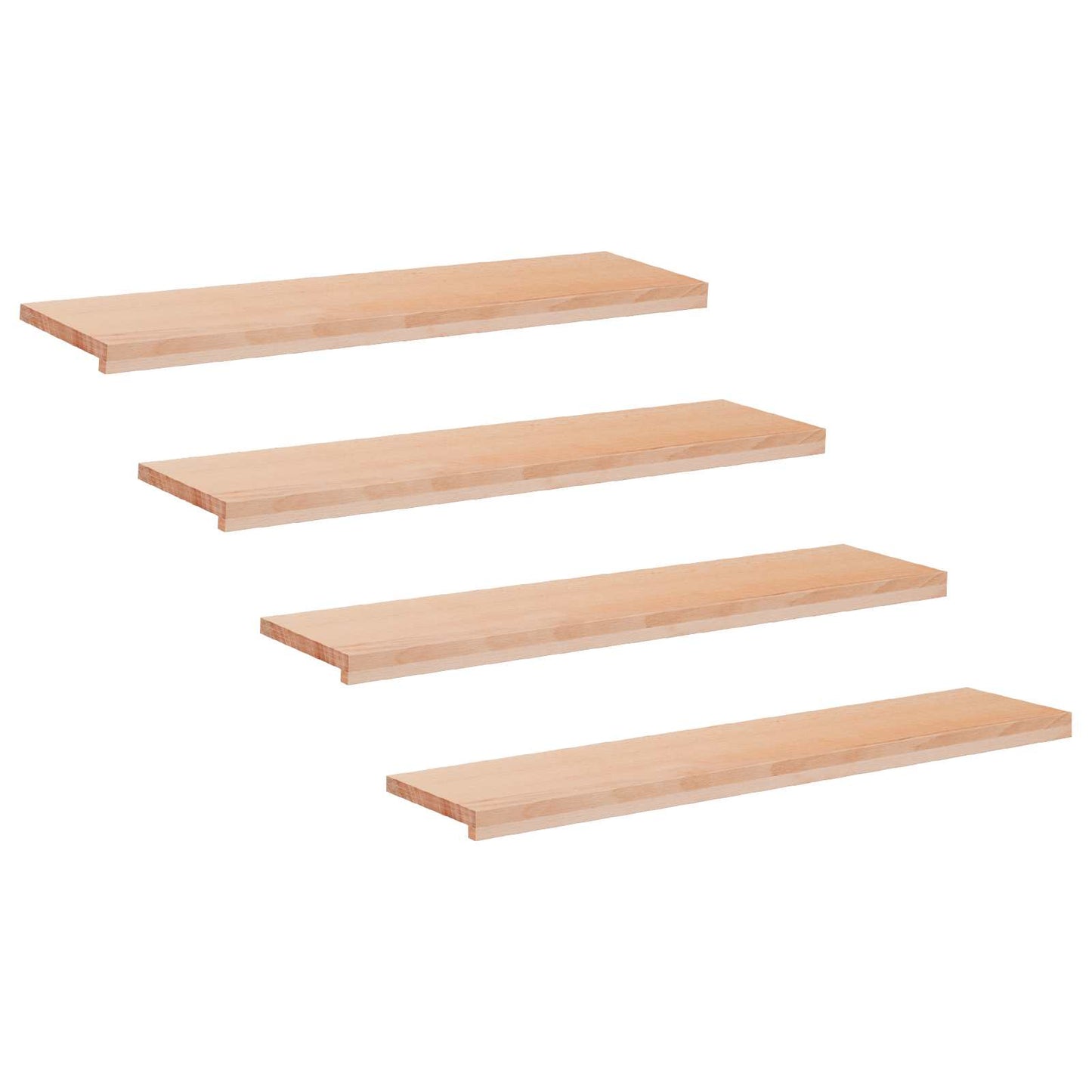 Trappetrin 4 stk. 120 x 30 x 2 cm Naturfarvet Solid bøg