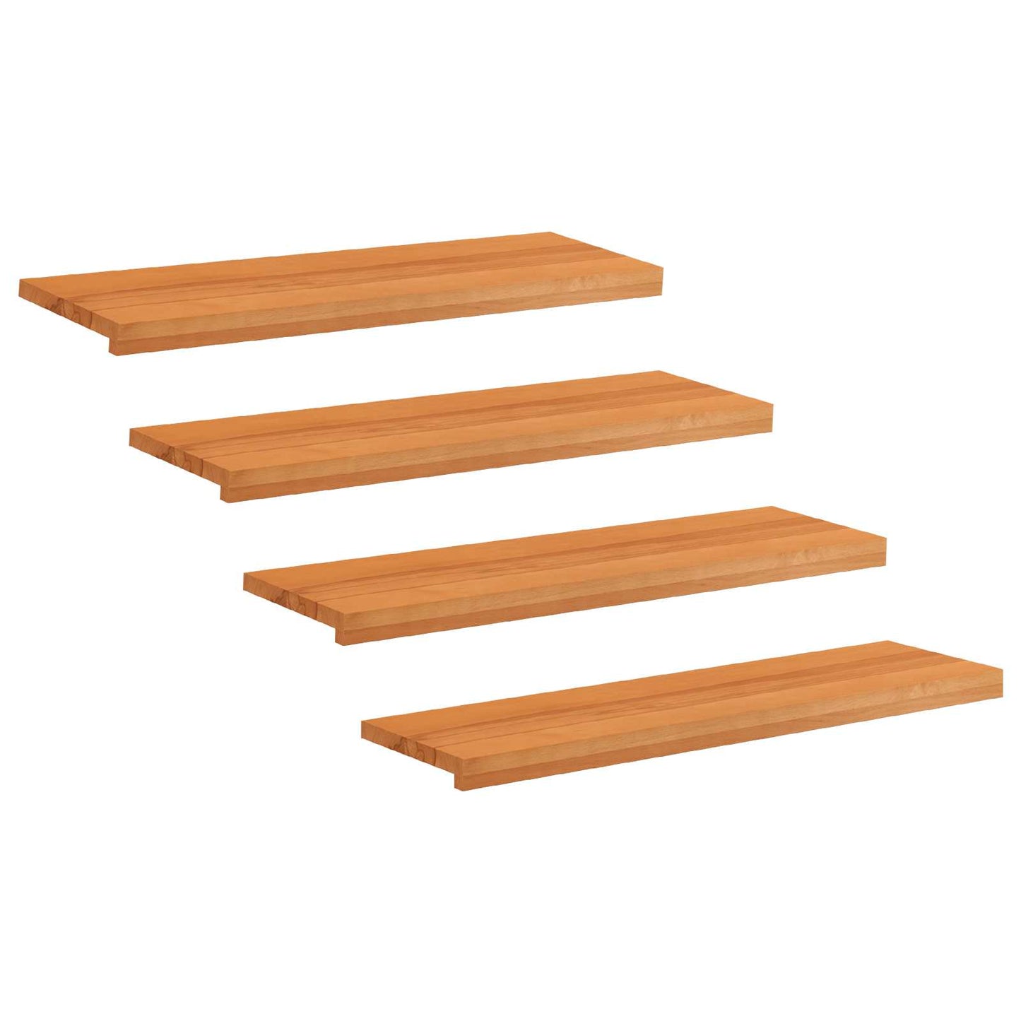 Trappetrin 4 stk. 90 x 30 x 2 cm Lys Brun Solid bøg
