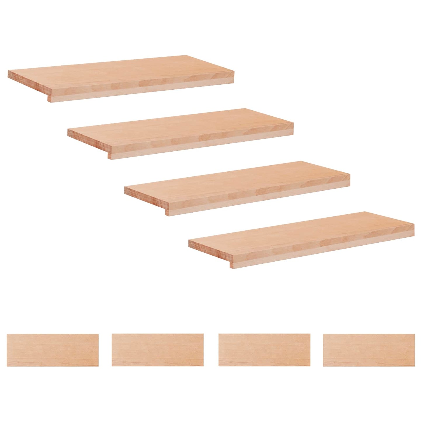 Trappetrin 8 stk. 70 x 30 x 2 cm Naturfarvet Solid bøg