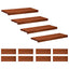 Trappetrin 12 stk. 80 x 30 x 2 cm Brun Solid bøg