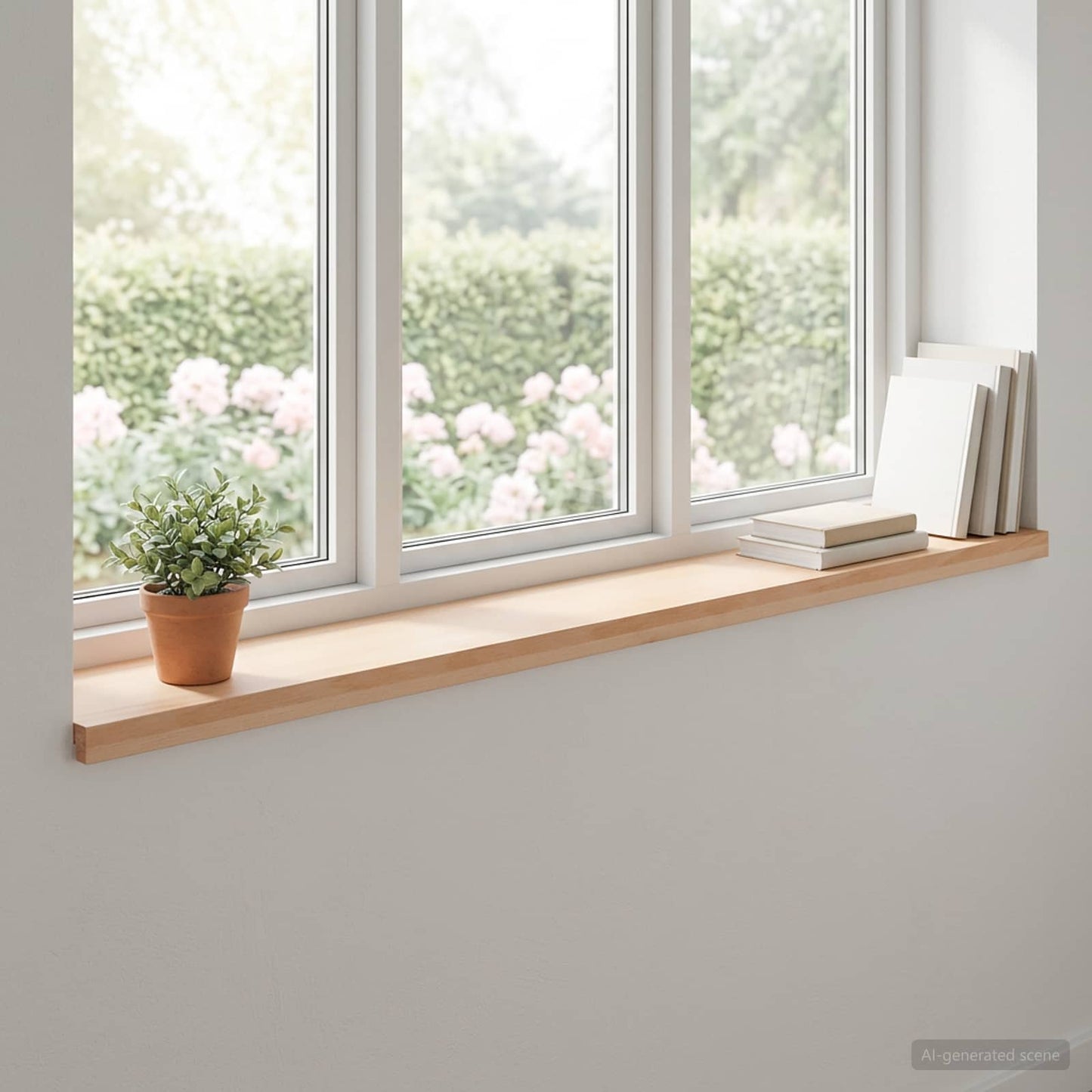 Vindueskarme 2 stk. Naturfarvet 140 x 15 x 2 cm Solid bøg