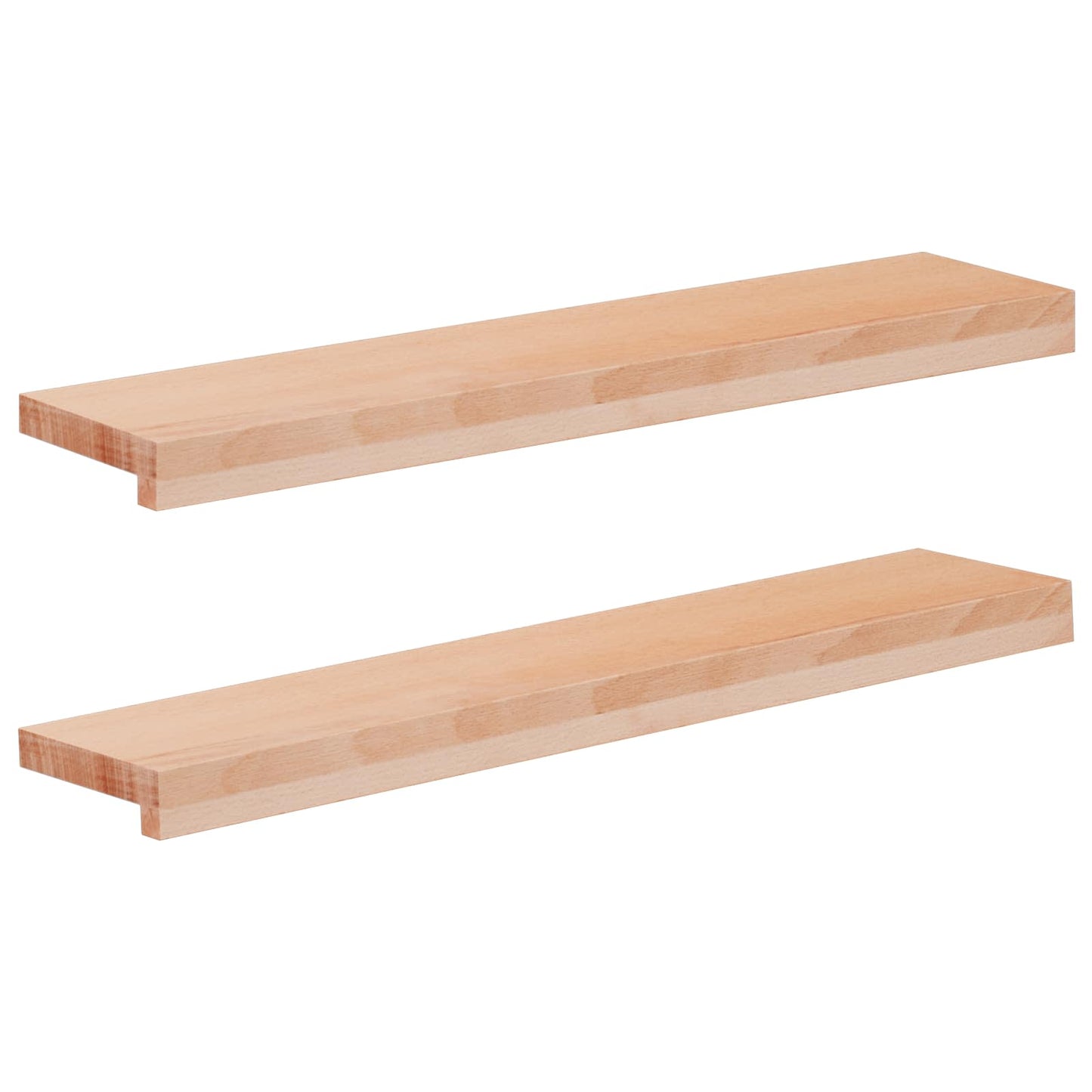 Vindueskarme 2 stk. Naturfarvet 70 x 20 x 2 cm Solid bøg