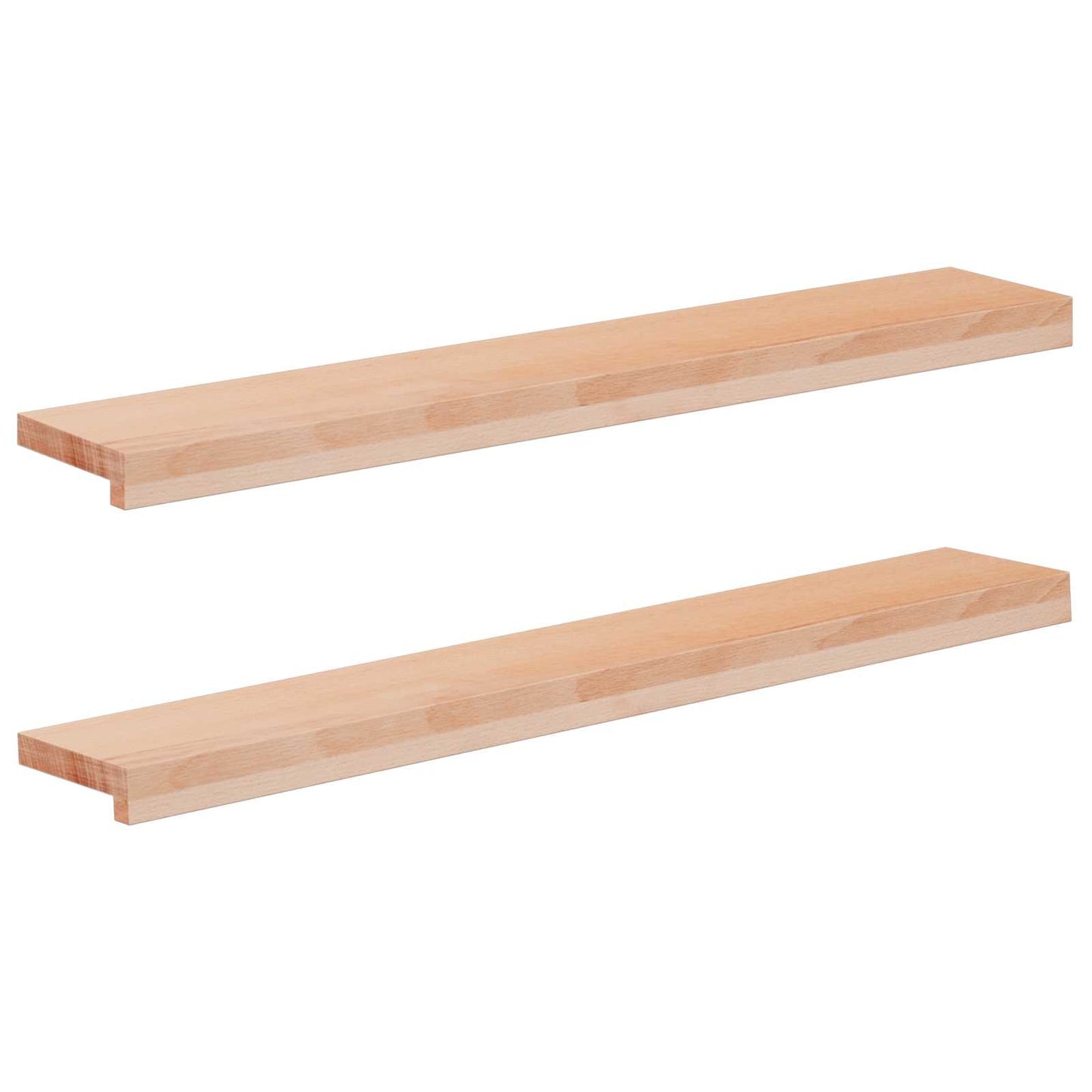 Vindueskarme 2 stk. Naturfarvet 90 x 20 x 2 cm Solid bøg