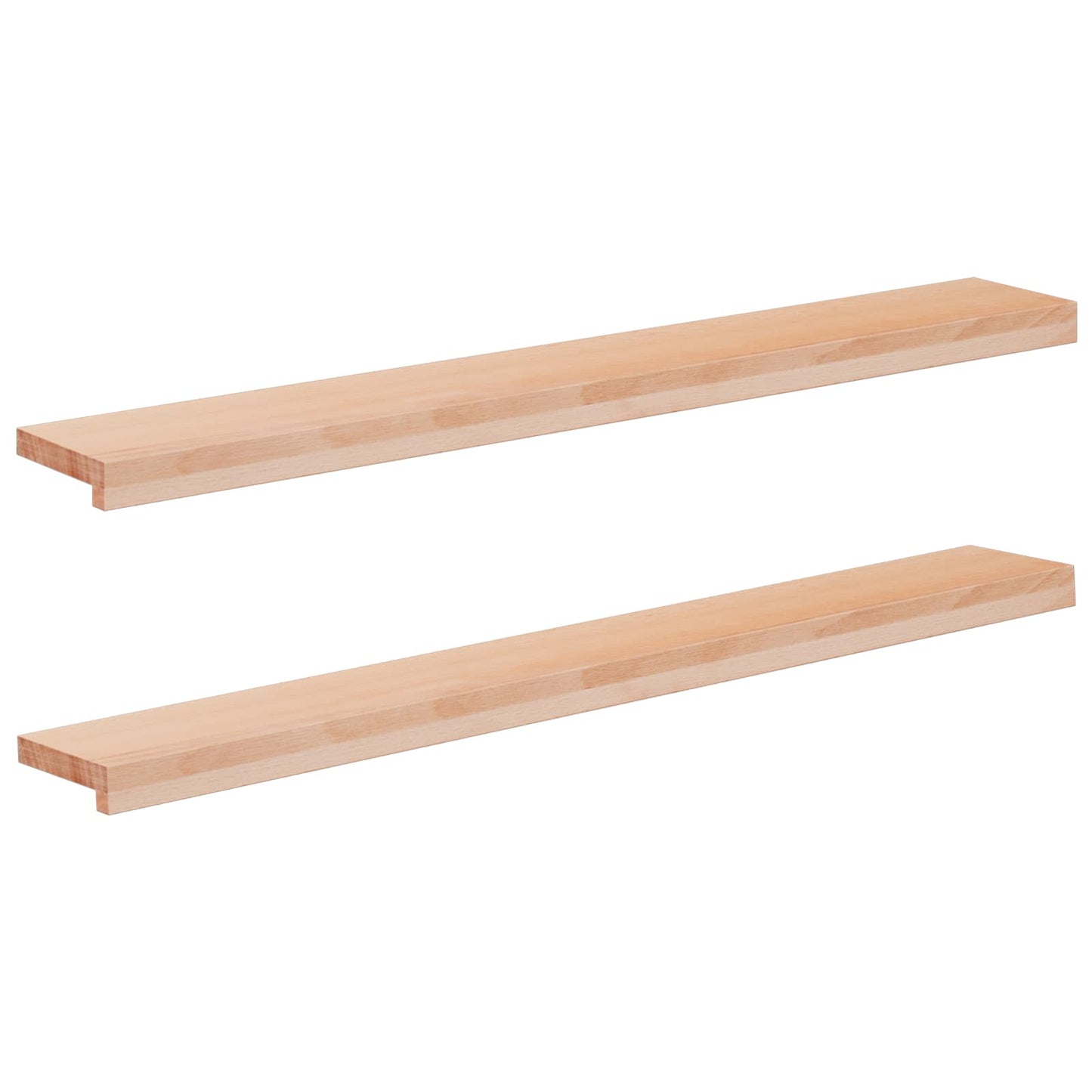 Vindueskarme 2 stk. Naturfarvet 120 x 20 x 2 cm Solid bøg