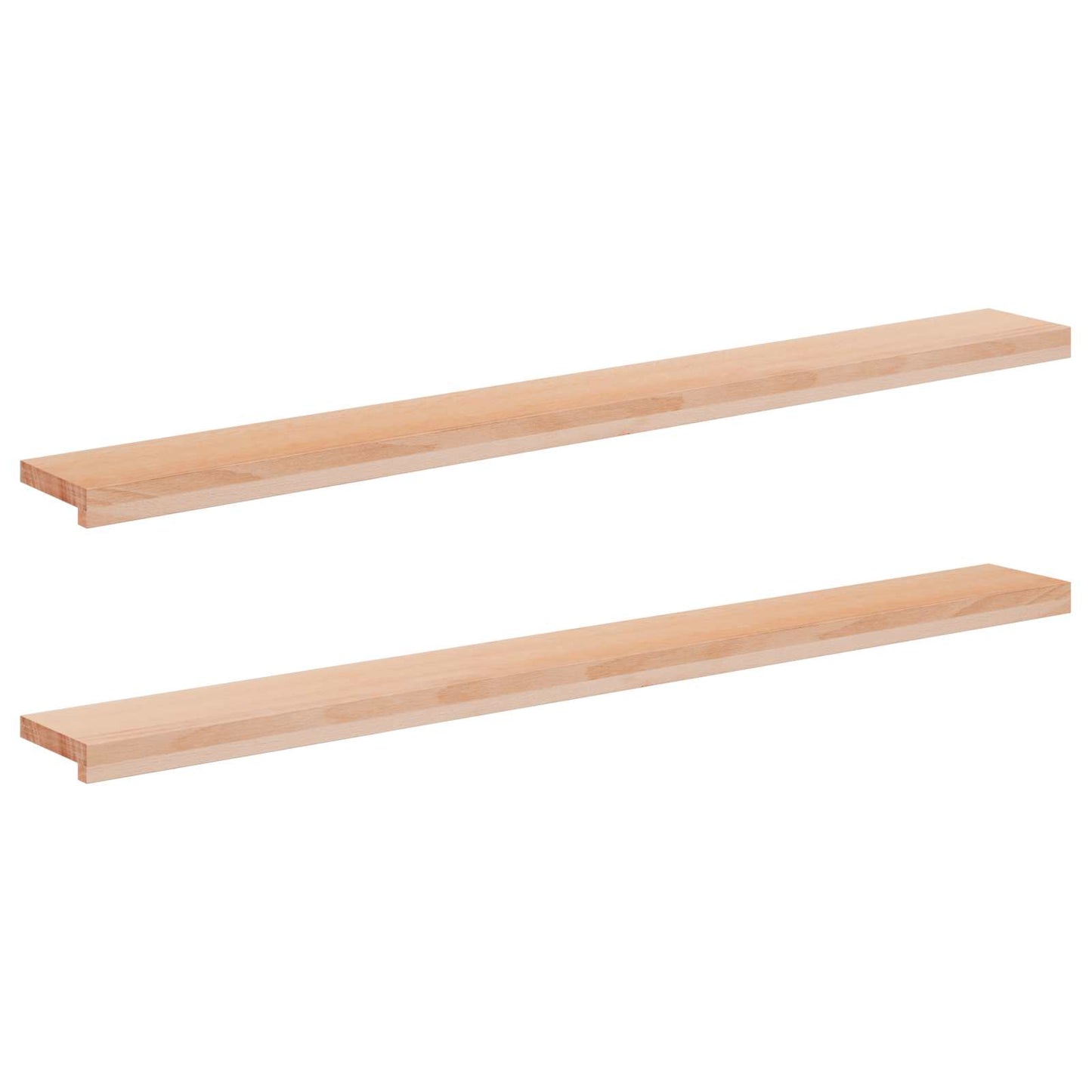 Vindueskarme 2 stk. Naturfarvet 160 x 20 x 2 cm Solid bøg