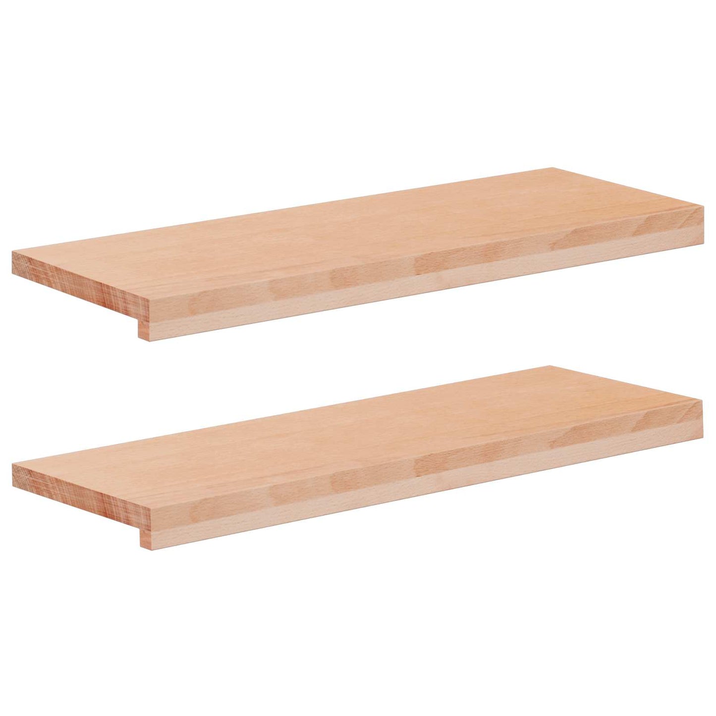 Vindueskarme 2 stk. Naturfarvet 70 x 25 x 2 cm Solid bøg