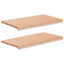 Vindueskarme 2 stk. Naturfarvet 70 x 40 x 2 cm Solid bøg