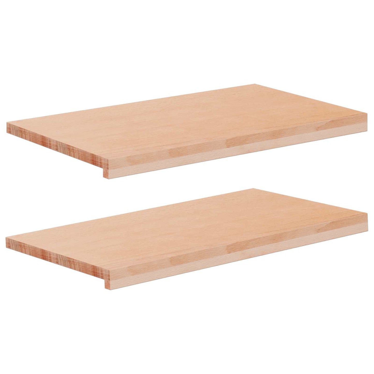 Vindueskarme 2 stk. Naturfarvet 70 x 40 x 2 cm Solid bøg