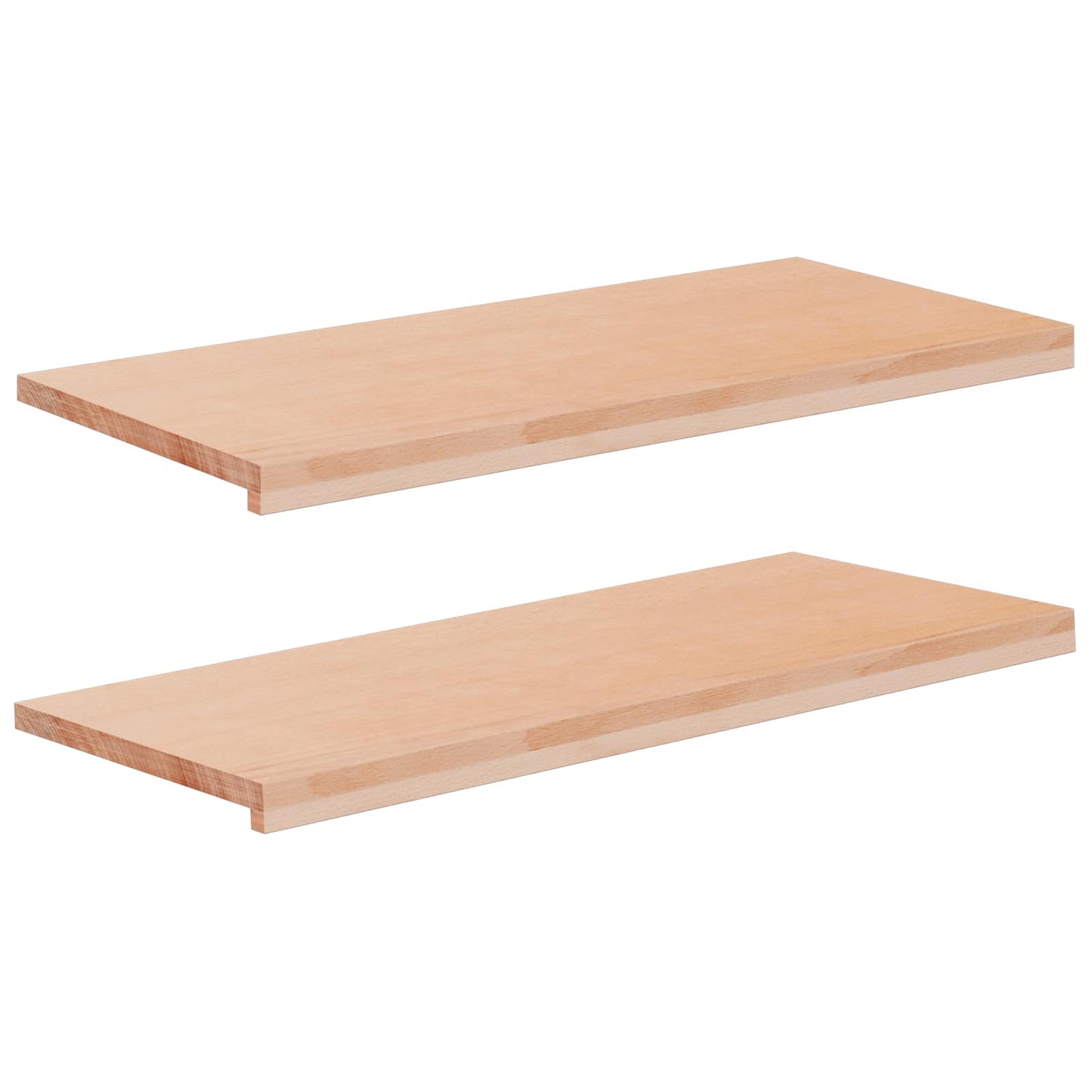 Vindueskarme 2 stk. Naturfarvet 100 x 40 x 2 cm Solid bøg