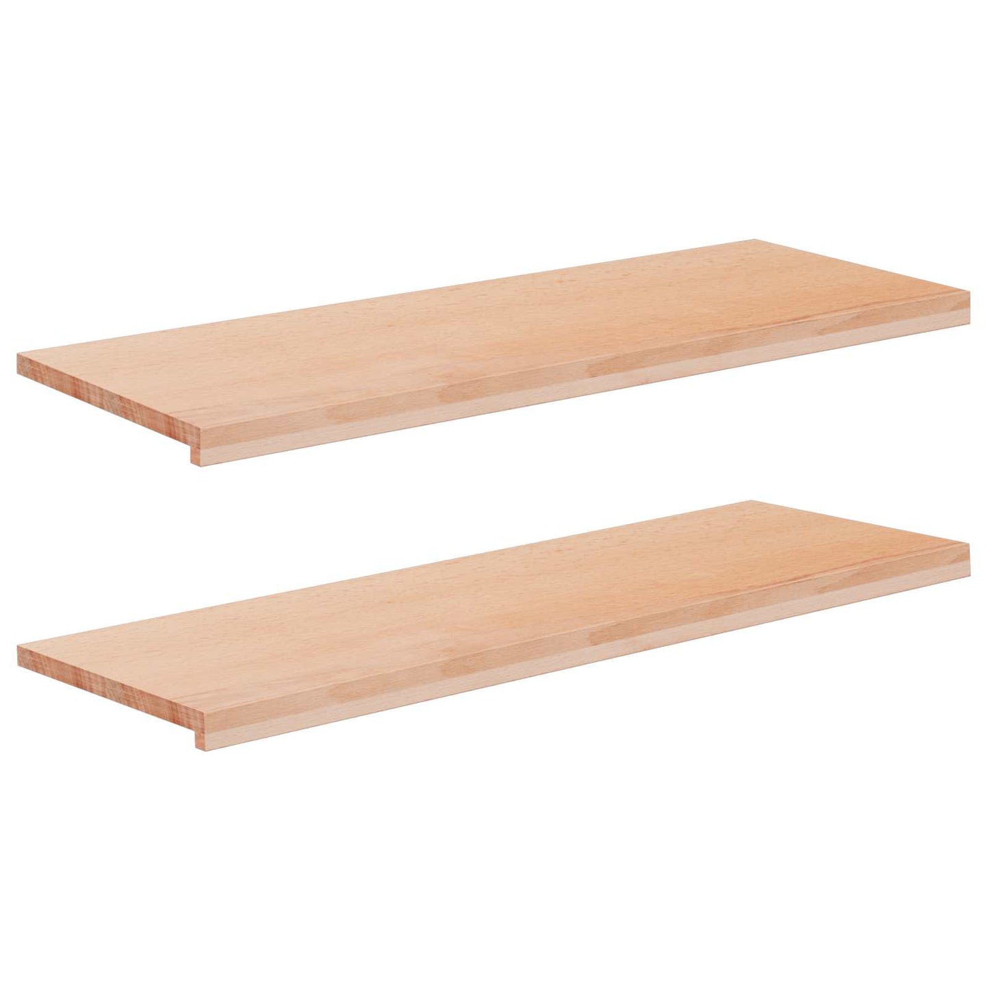 Vindueskarme 2 stk. Naturfarvet 110 x 40 x 2 cm Solid bøg