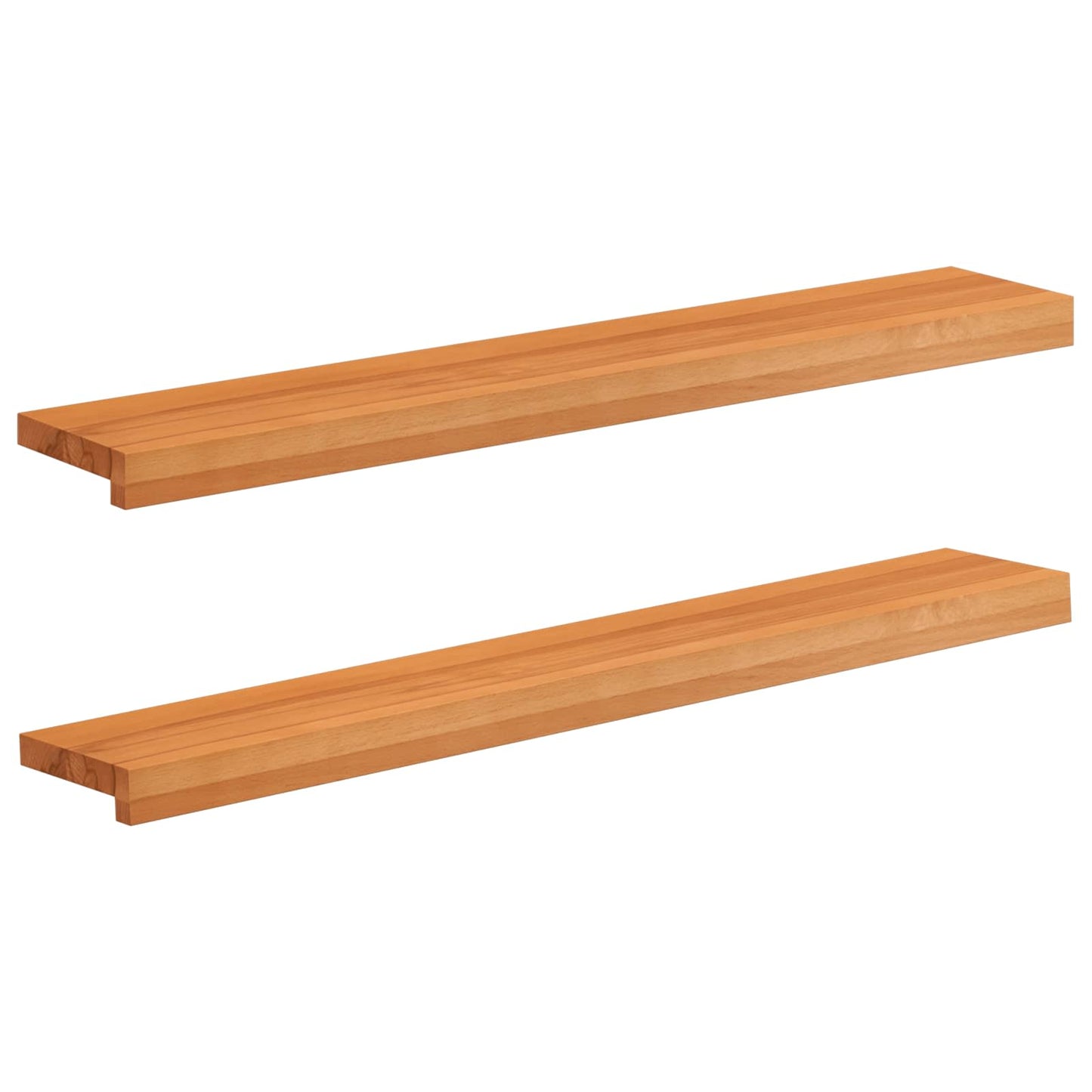 Vindueskarme 2 stk. Lys Brun 100 x 20 x 2 cm Solid bøg